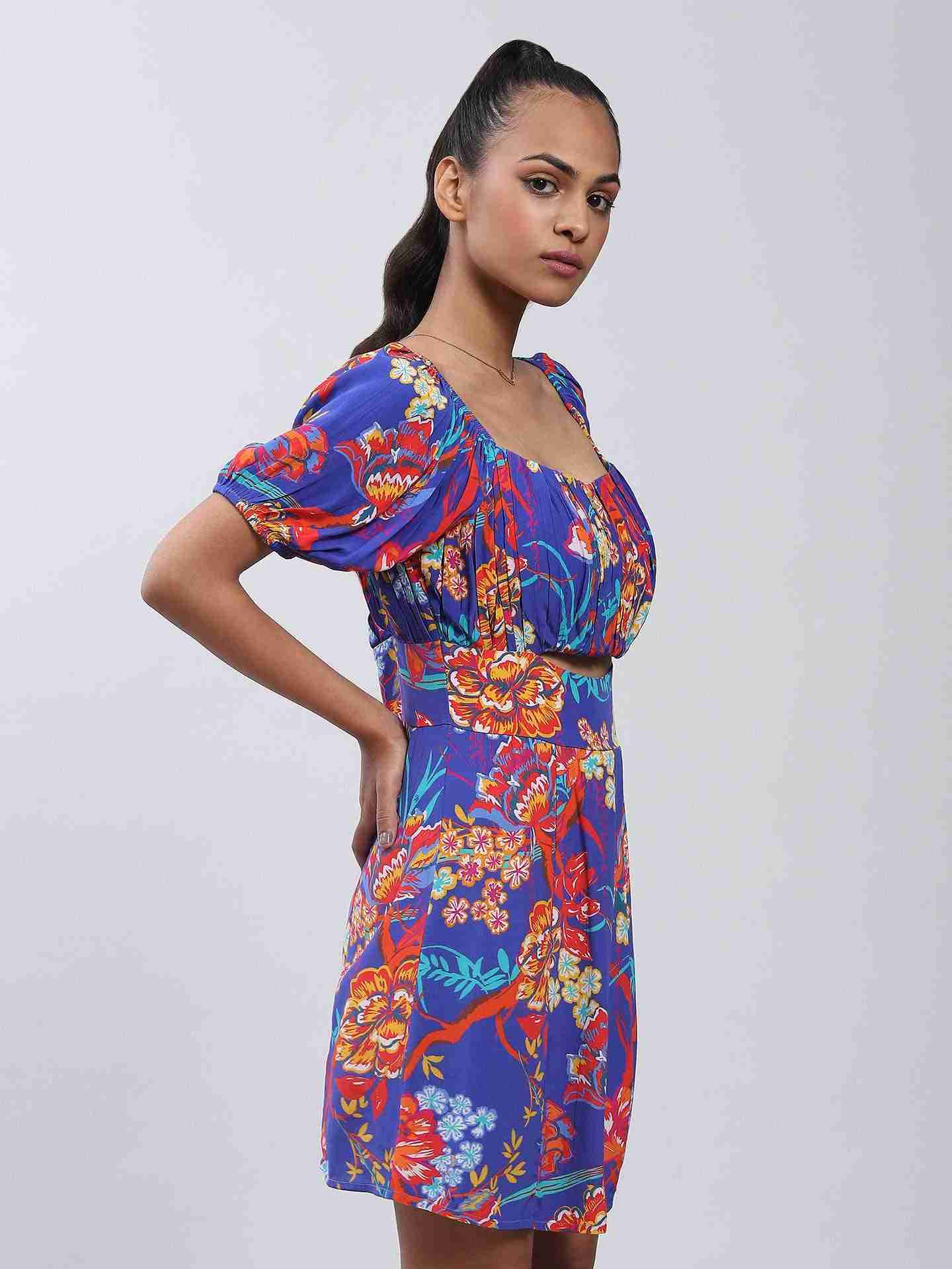 Blue Fashion Flair Skater Dress