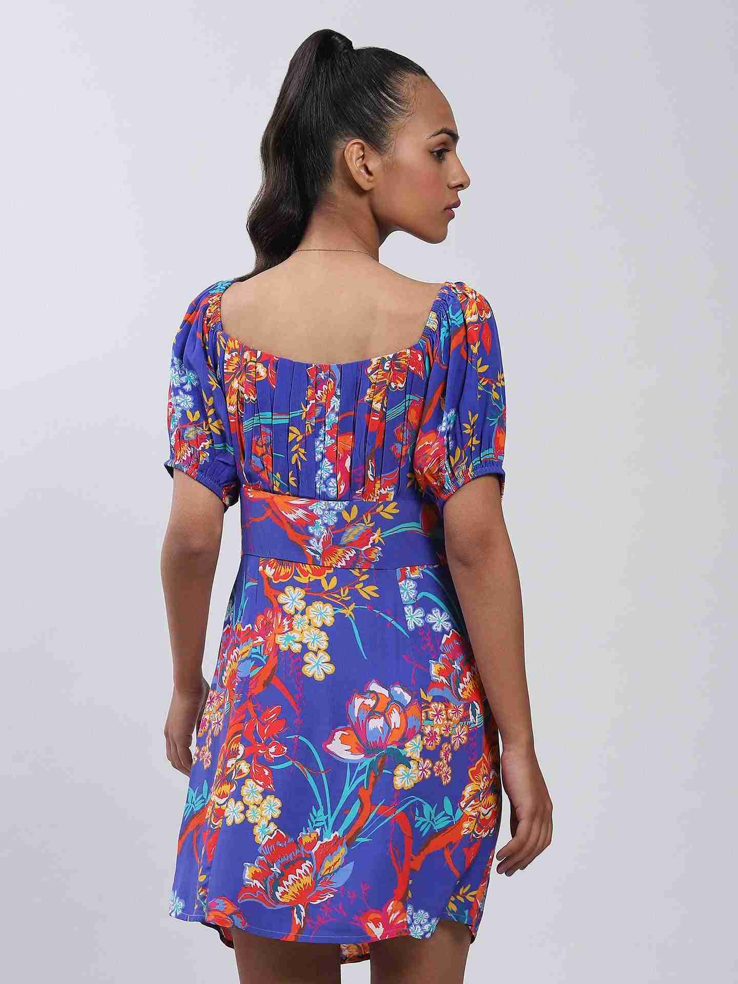 Blue Fashion Flair Skater Dress