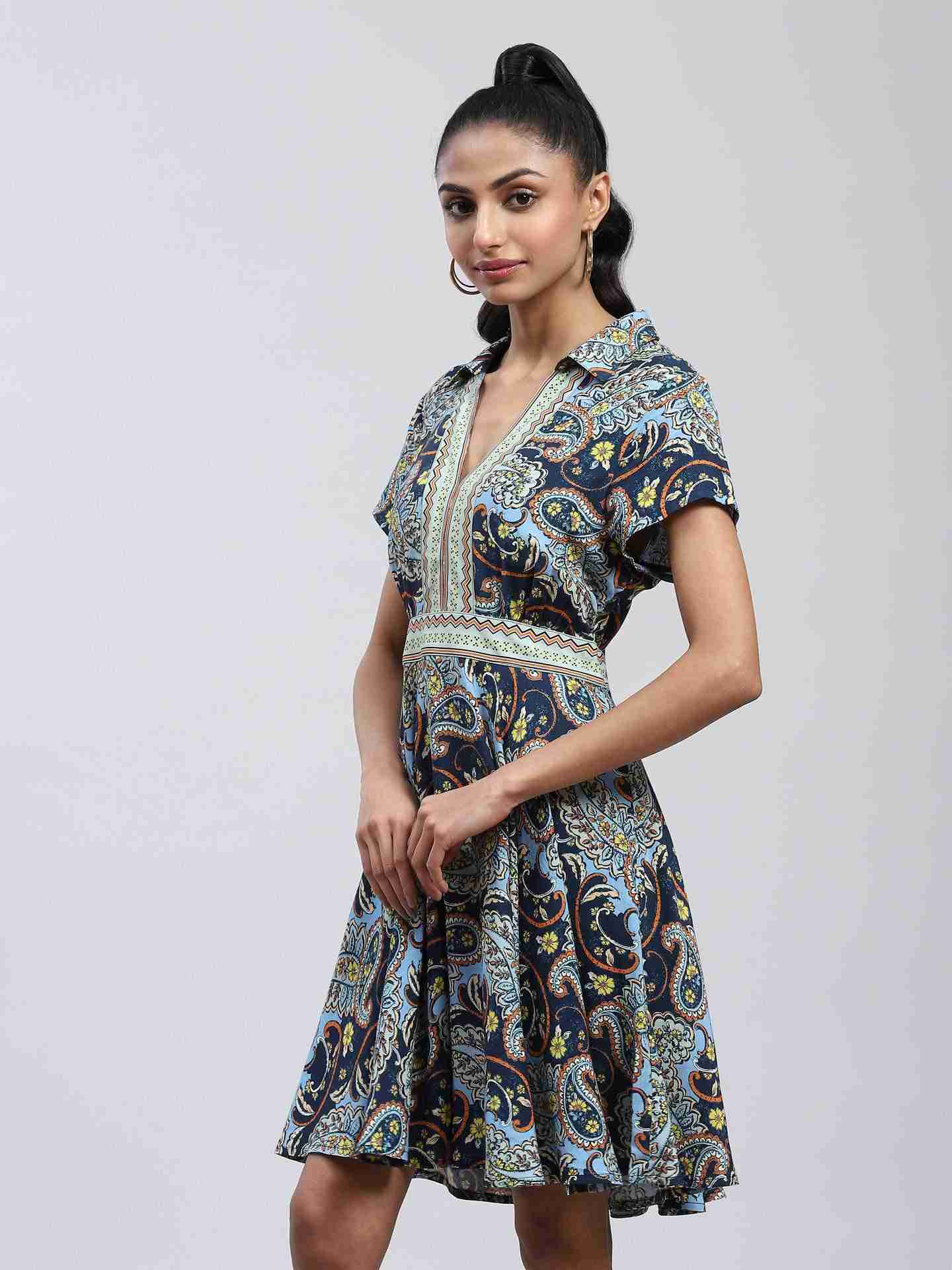 Navy Zinnia Shirt Dress