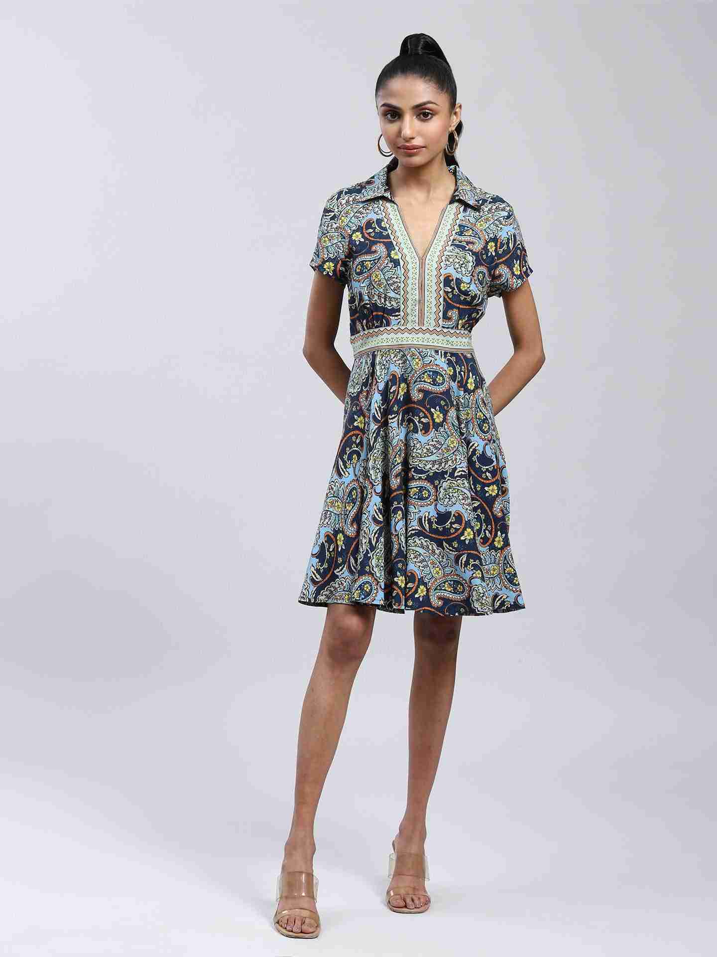 Navy Zinnia Shirt Dress