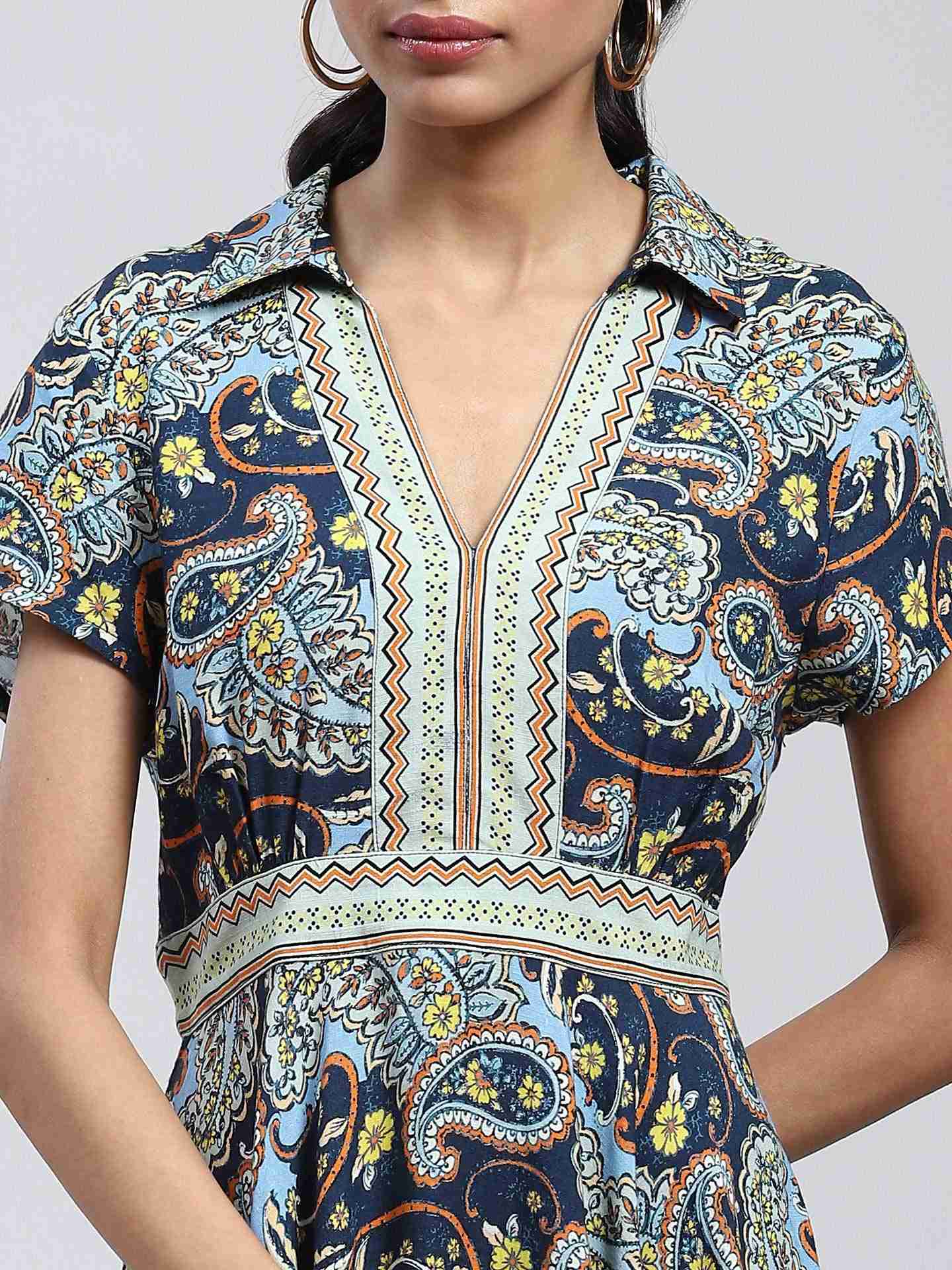 Navy Zinnia Shirt Dress