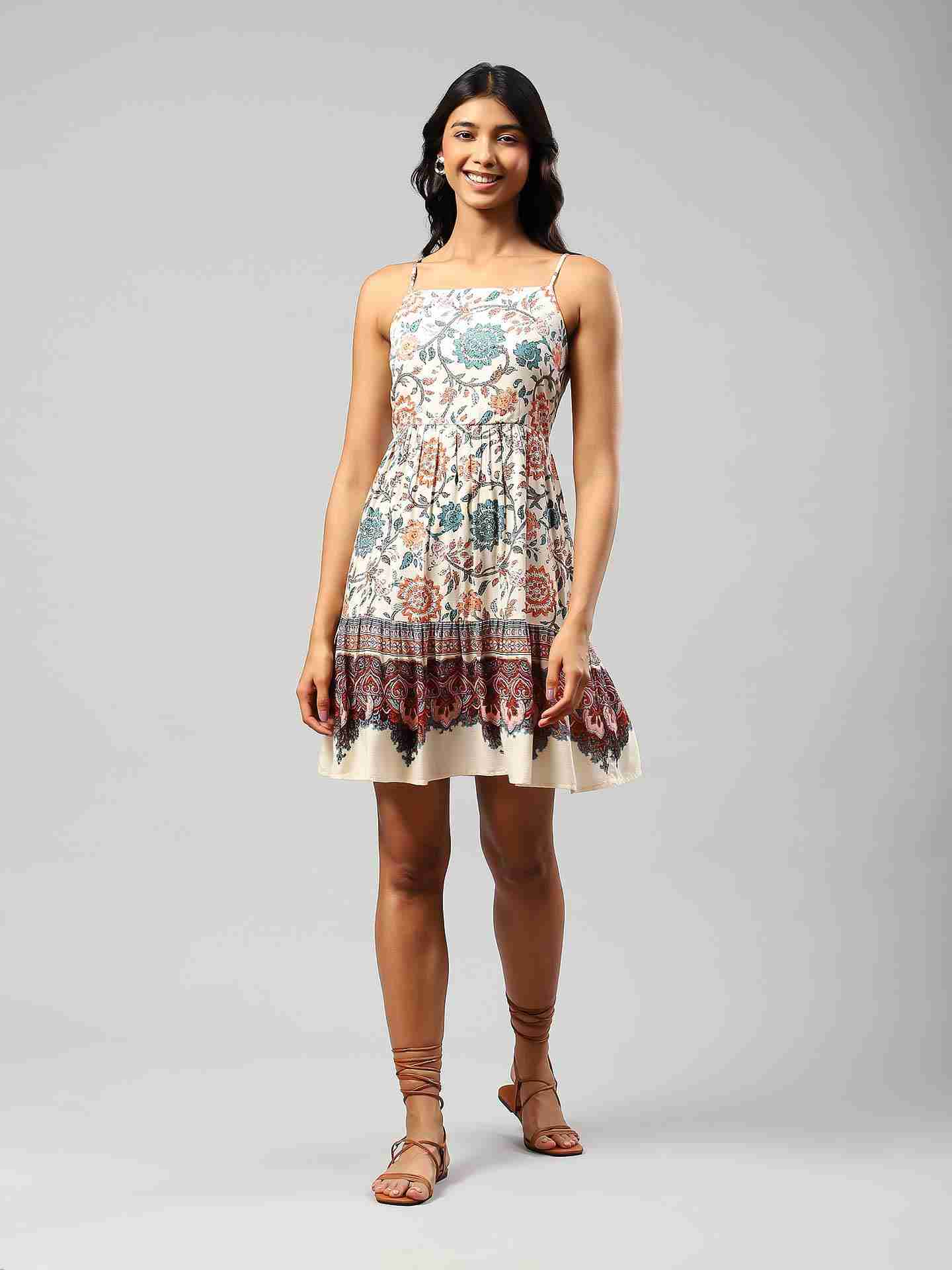 White Gautier Floral Dress