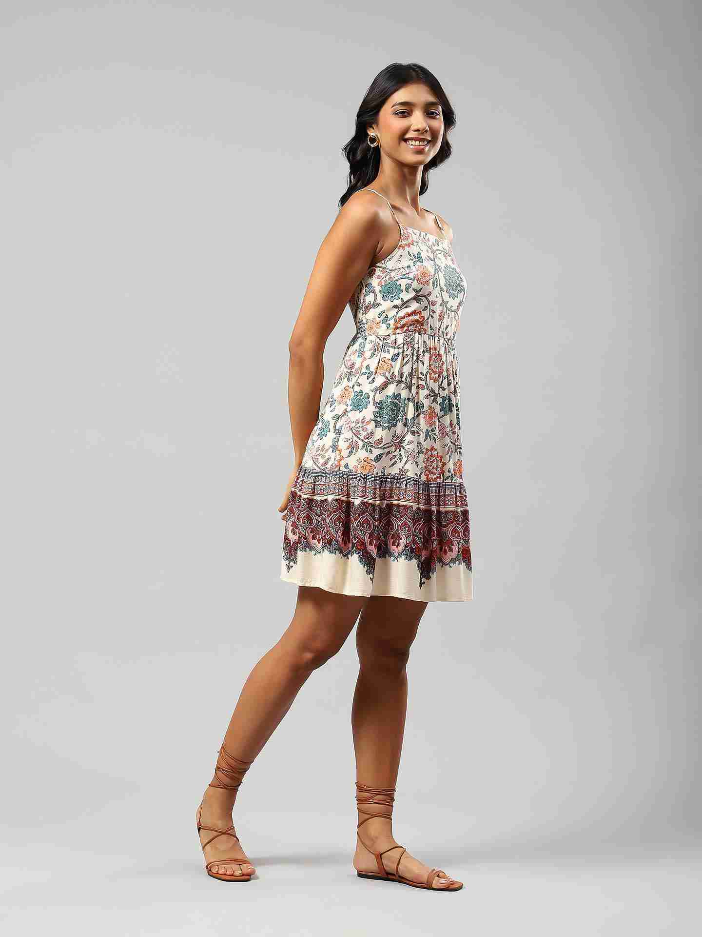 White Gautier Floral Dress