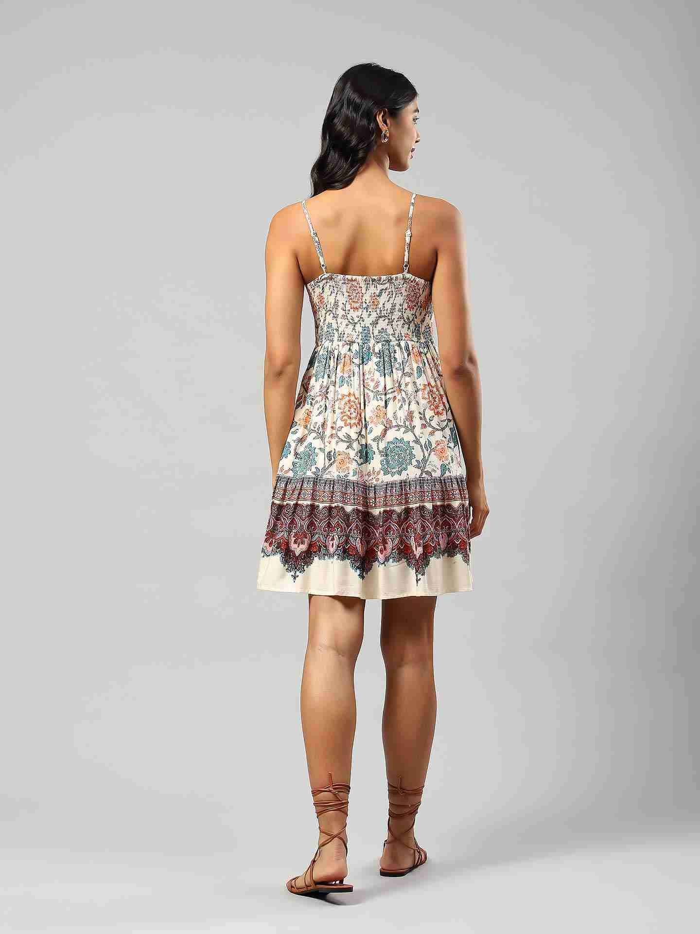 White Gautier Floral Dress