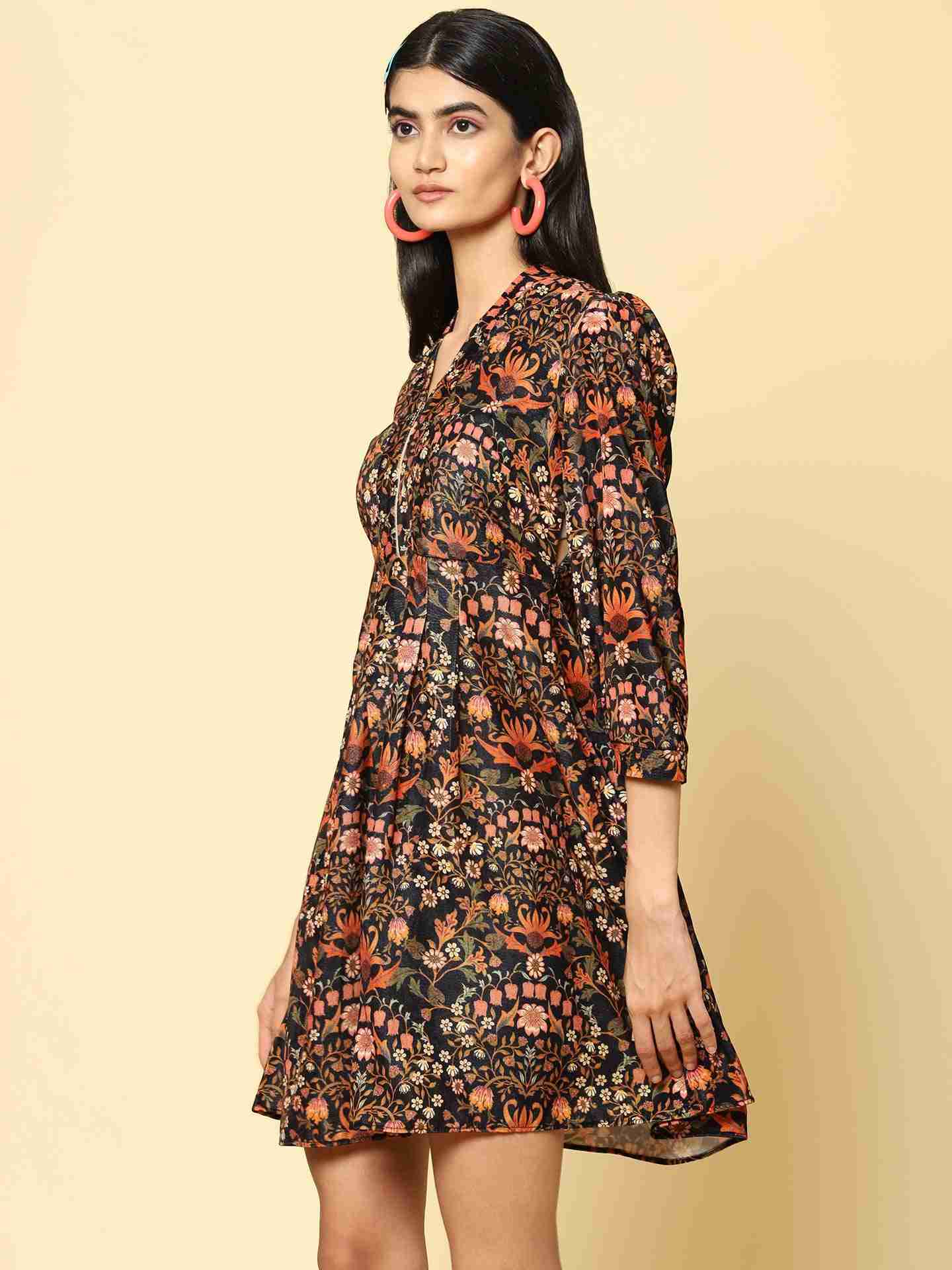 Black & Rust Mia Allover Dress