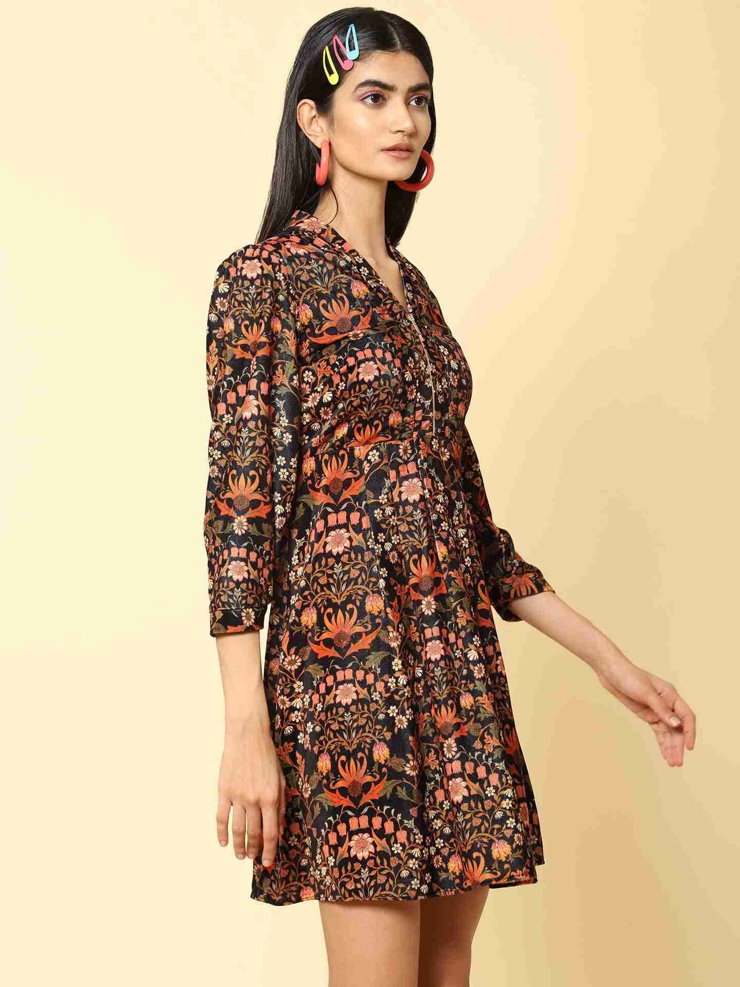 Black & Rust Mia Allover Dress