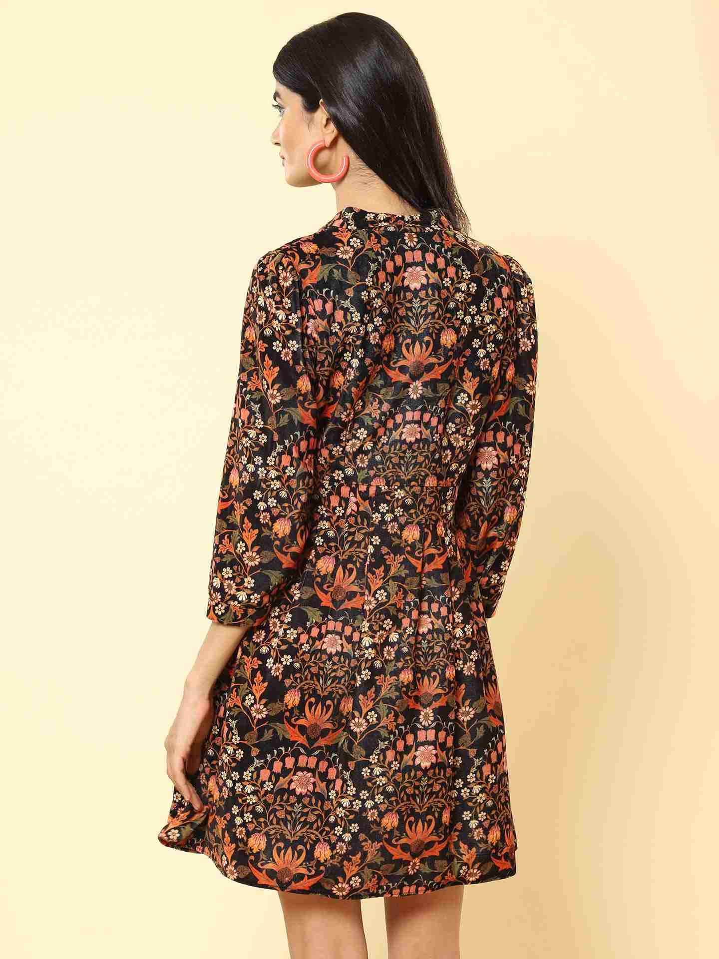 Black & Rust Mia Allover Dress