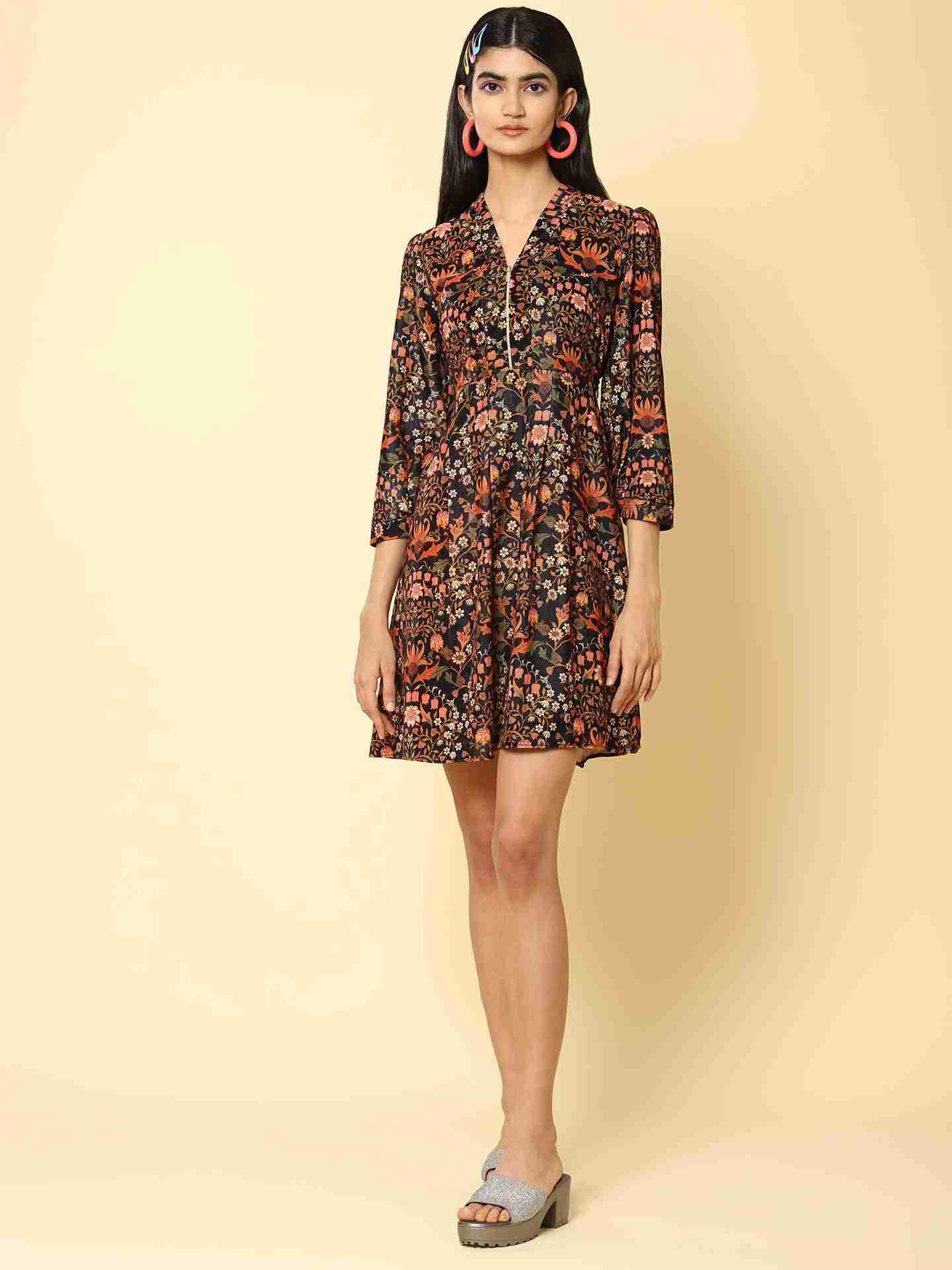 Black & Rust Mia Allover Dress