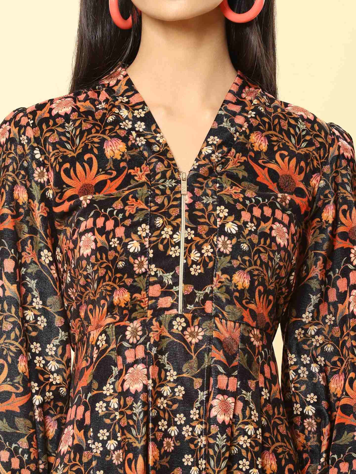 Black & Rust Mia Allover Dress