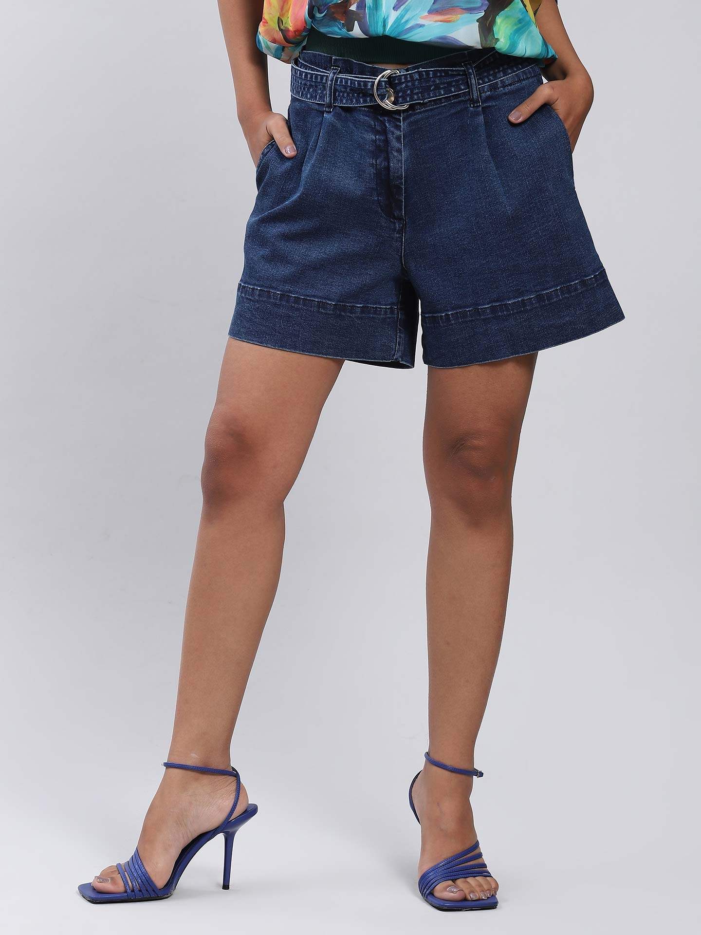 Dark Blue Denim Shorts