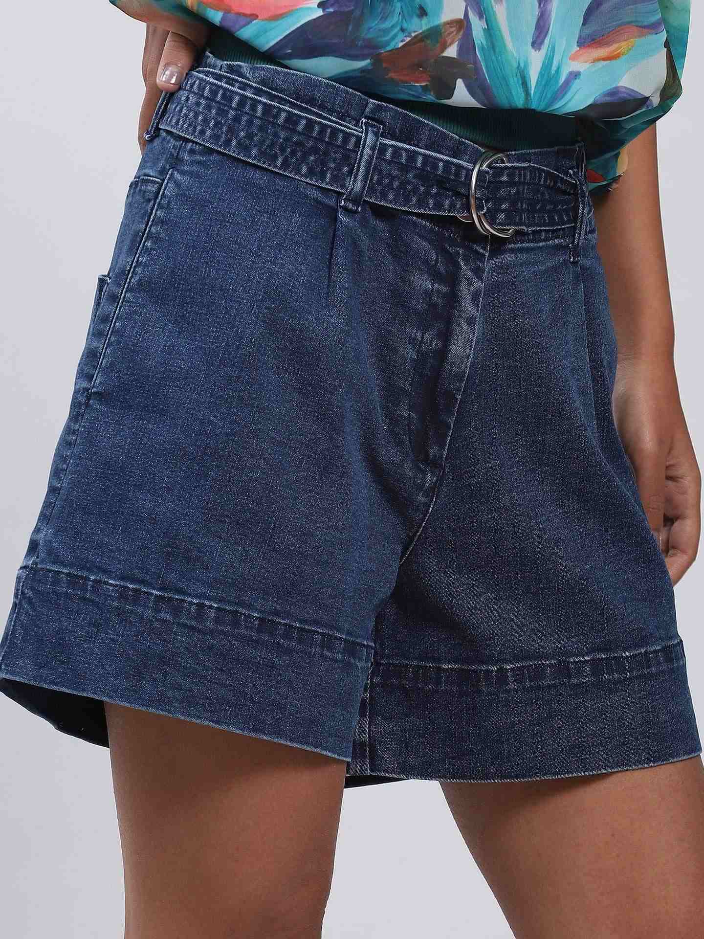 Dark Blue Denim Shorts