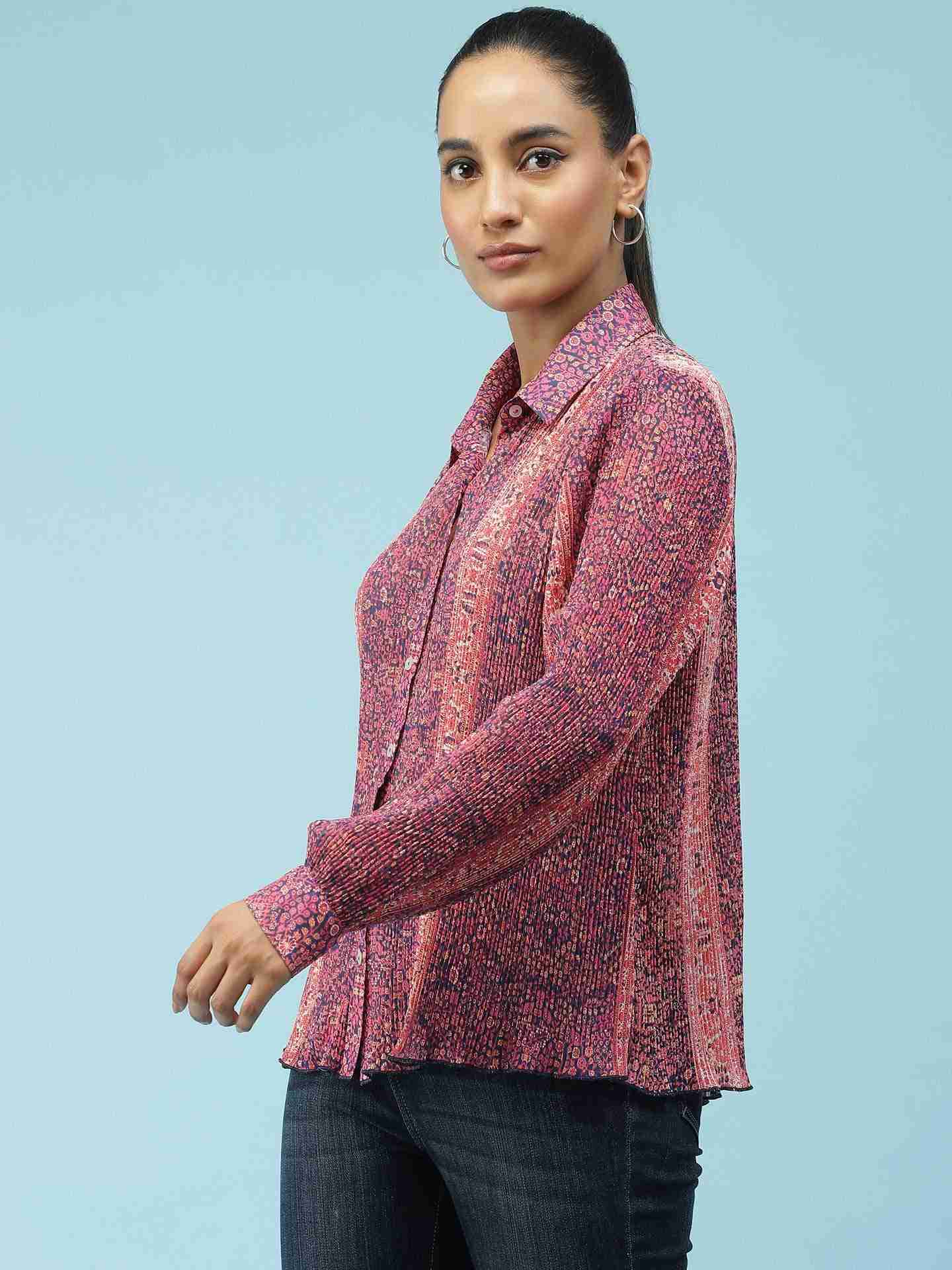 Navy Batik Paisley Shirt
