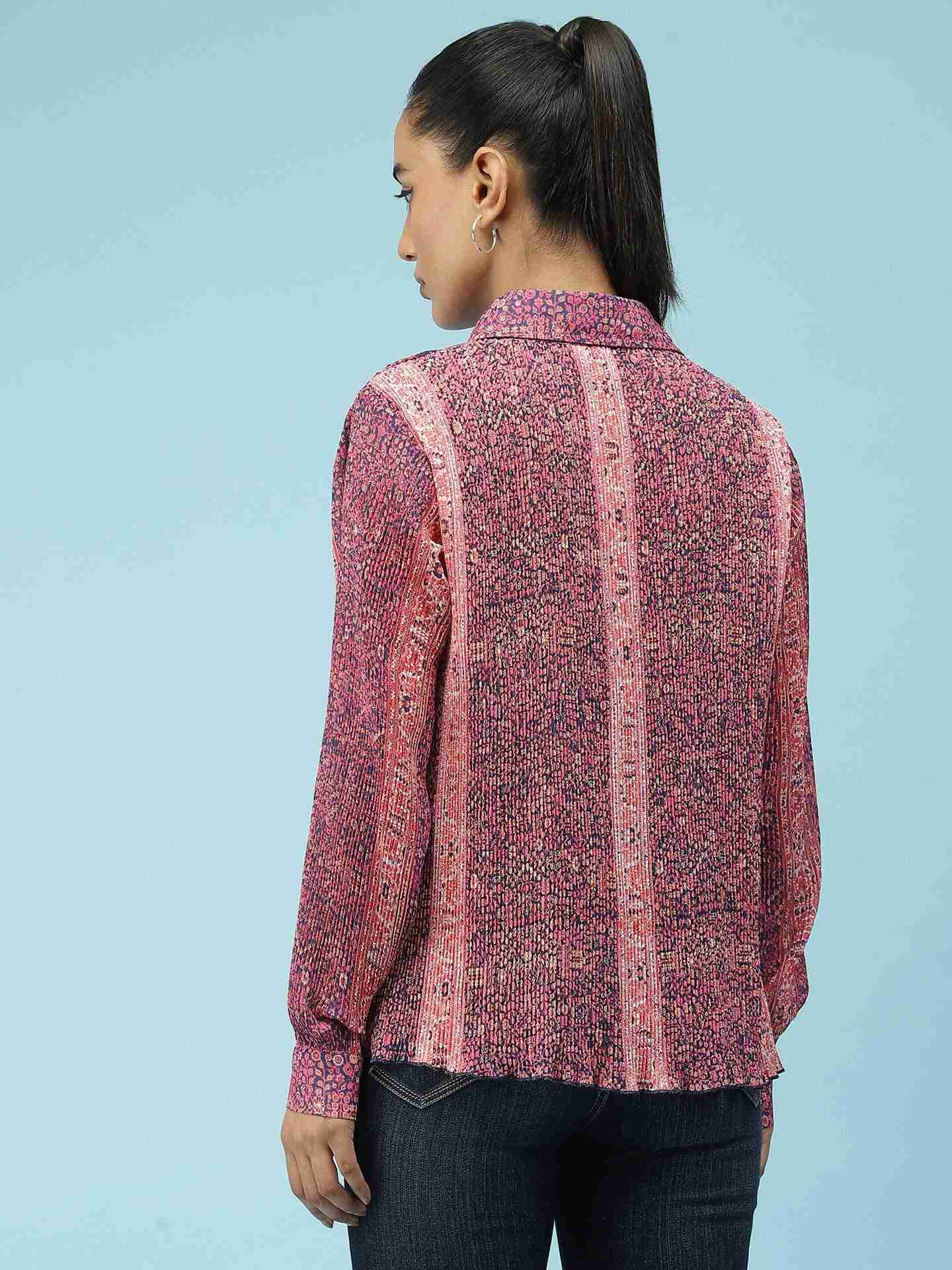 Navy Batik Paisley Shirt