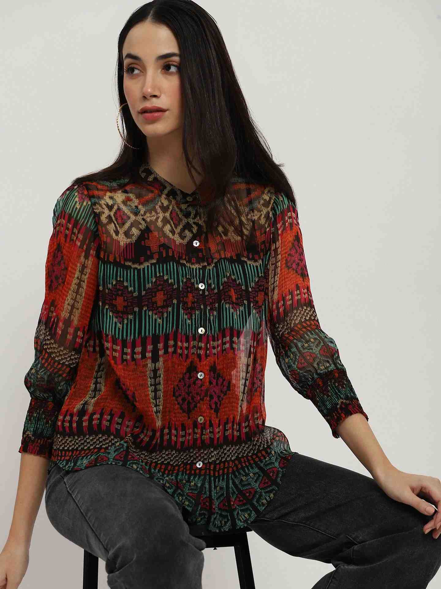 Red Multi Sansa Shirt