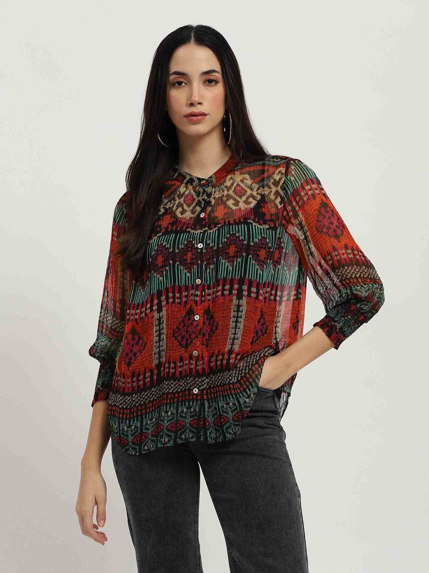 Red Multi Sansa Shirt