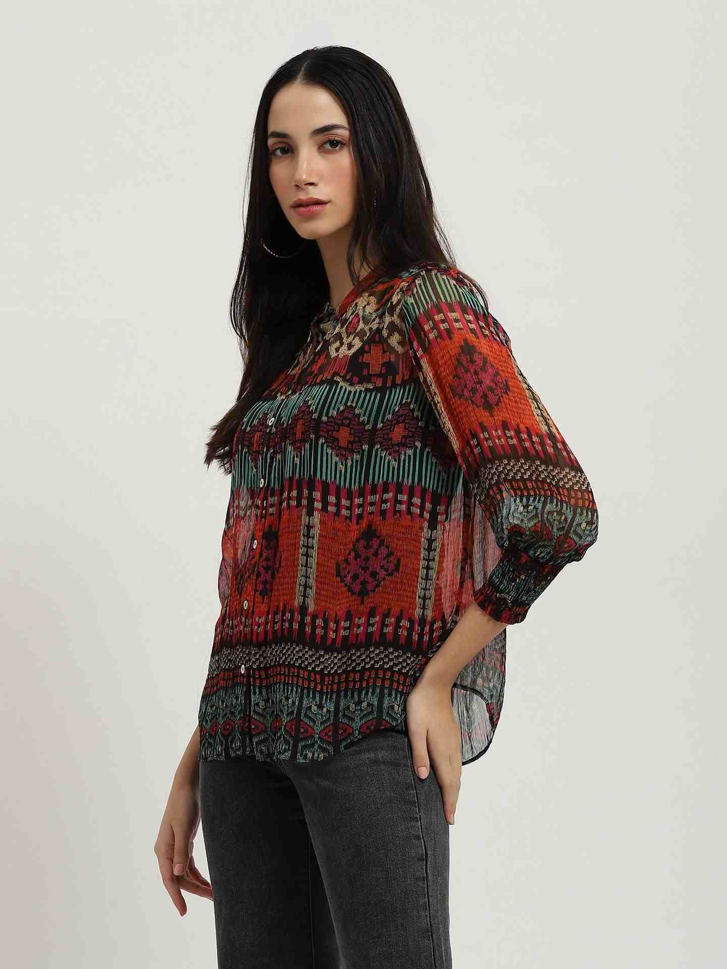 Red Multi Sansa Shirt