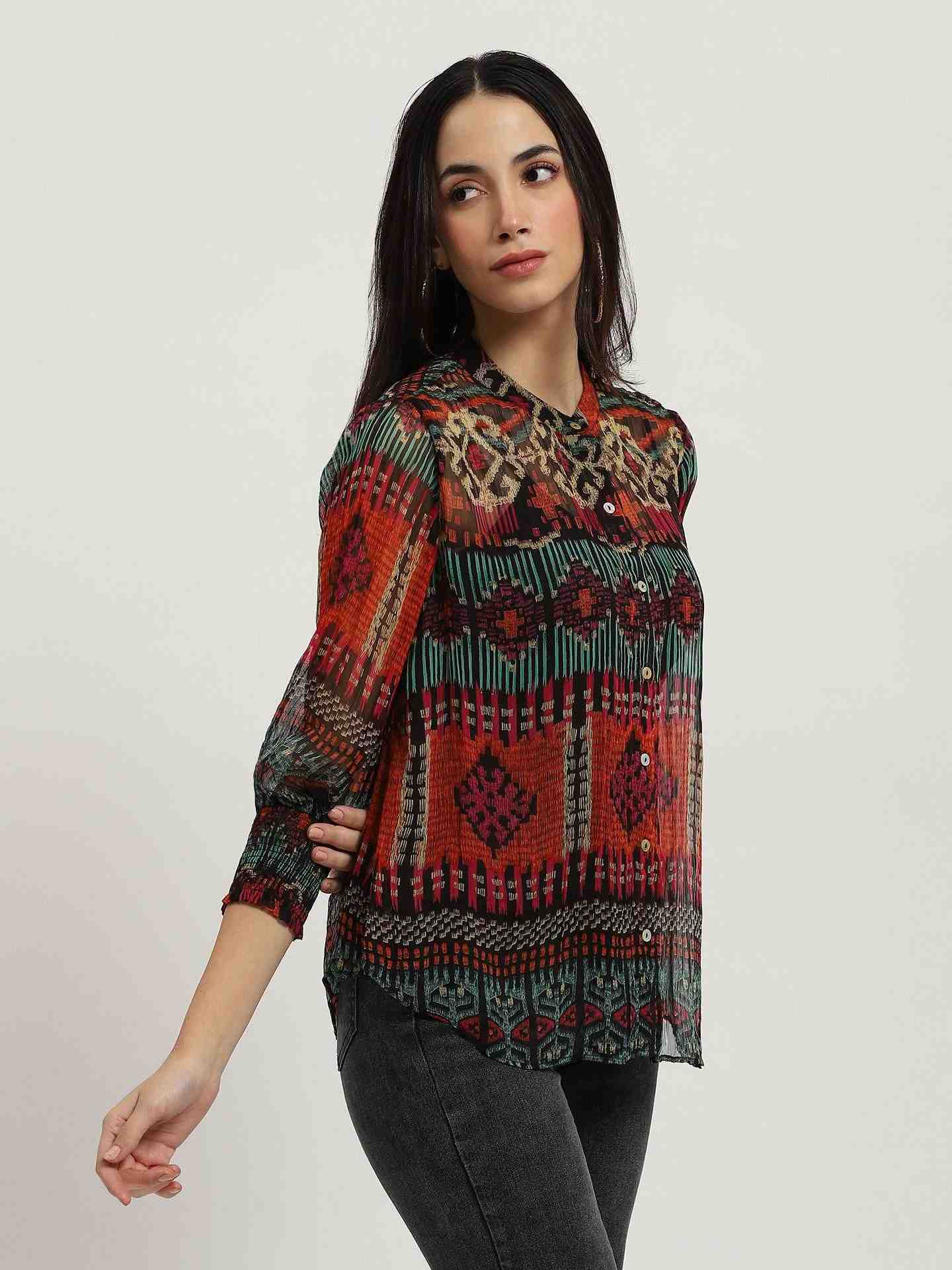 Red Multi Sansa Shirt