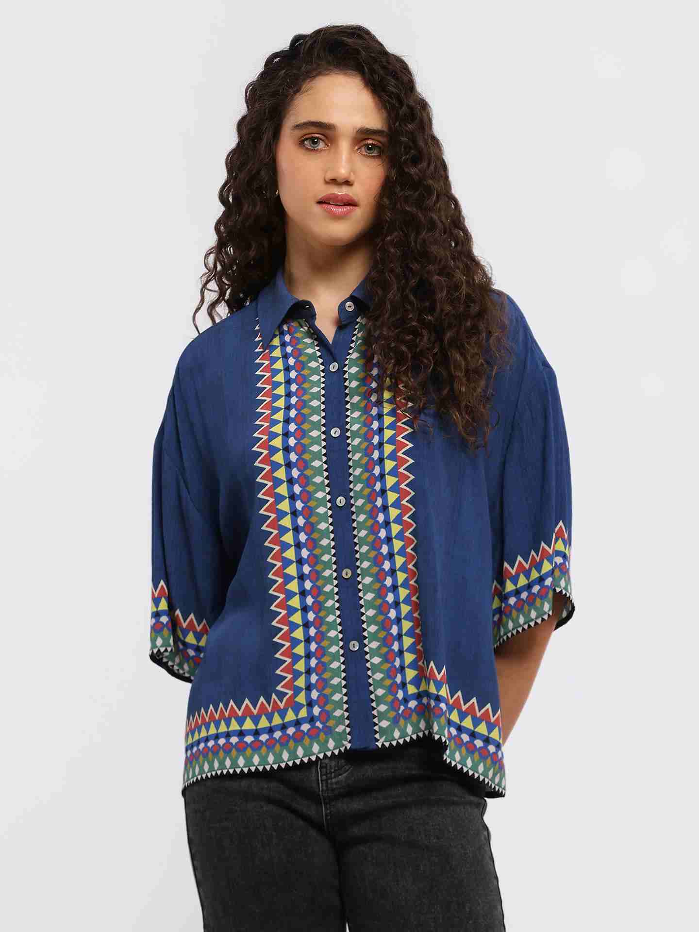 Navy Syrina Shirt