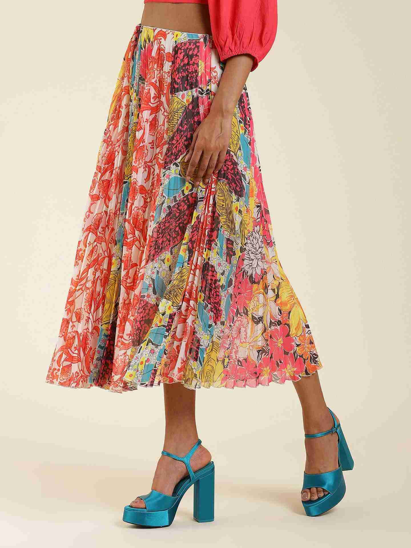 Multi Florida Patchwork Skirt