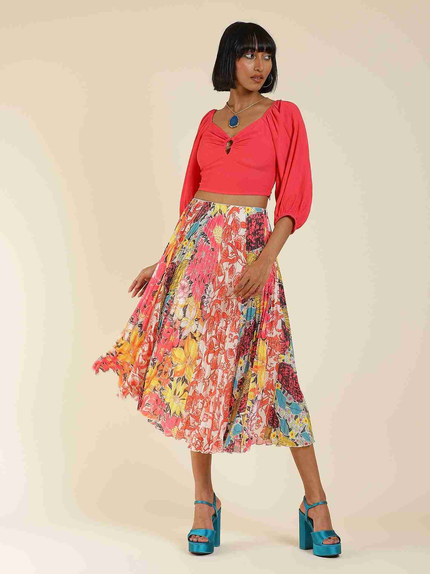 Multi Florida Patchwork Skirt