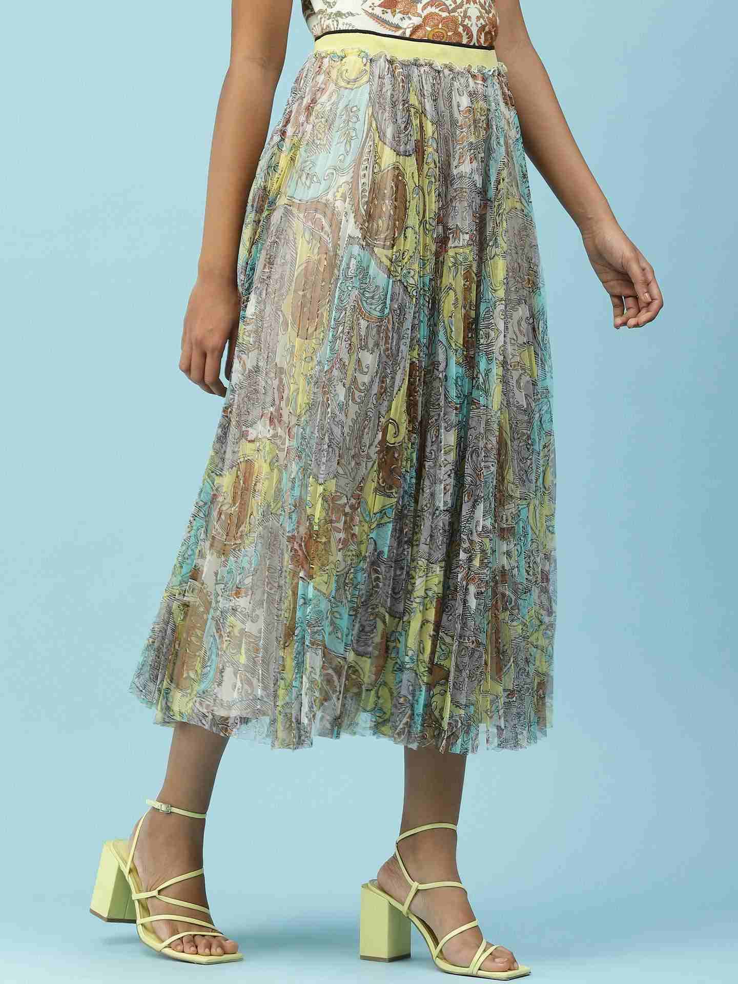 Blue & Yellow Bella Dona Skirt