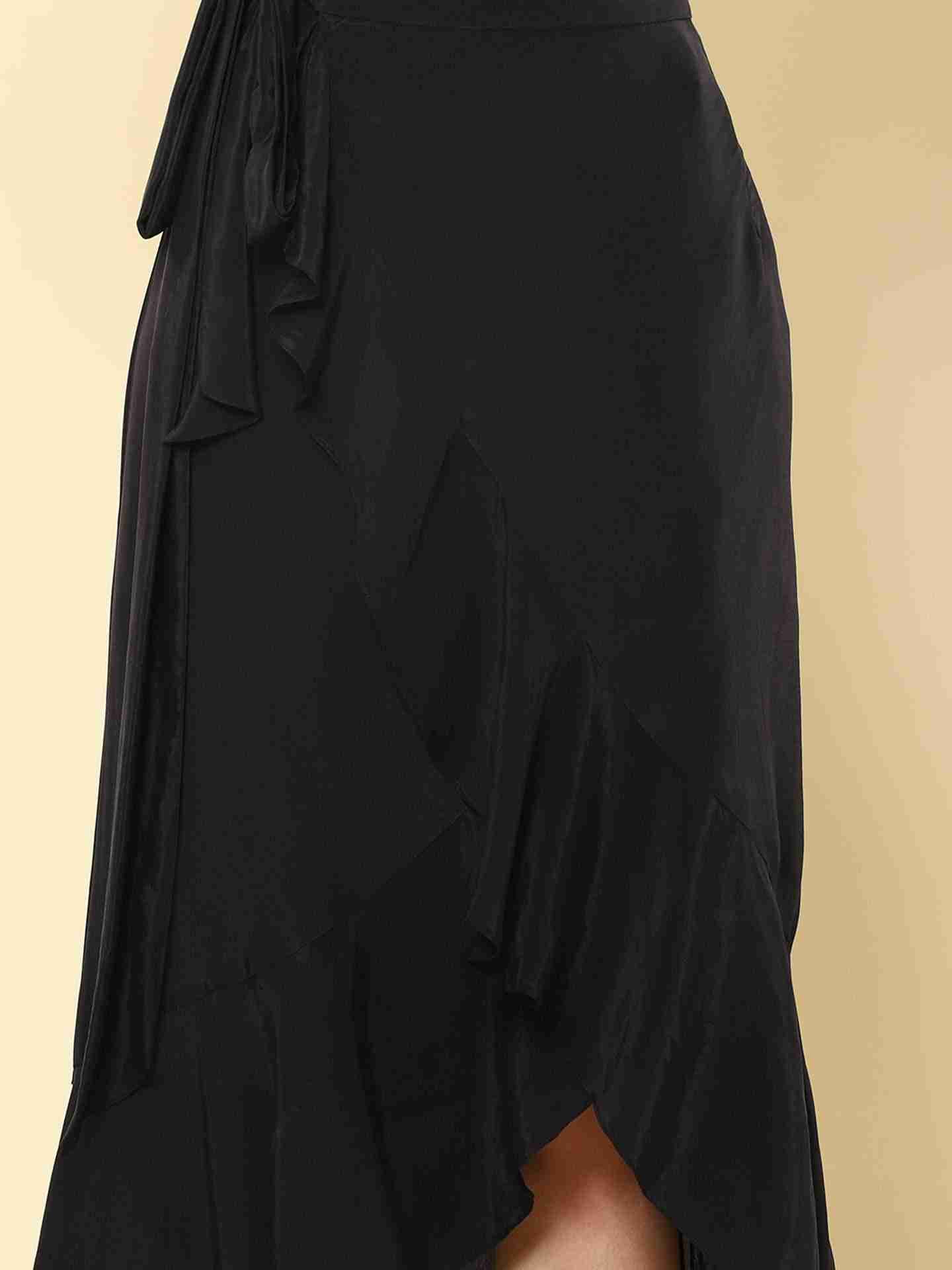 Black Fashion Flair Long Skirt