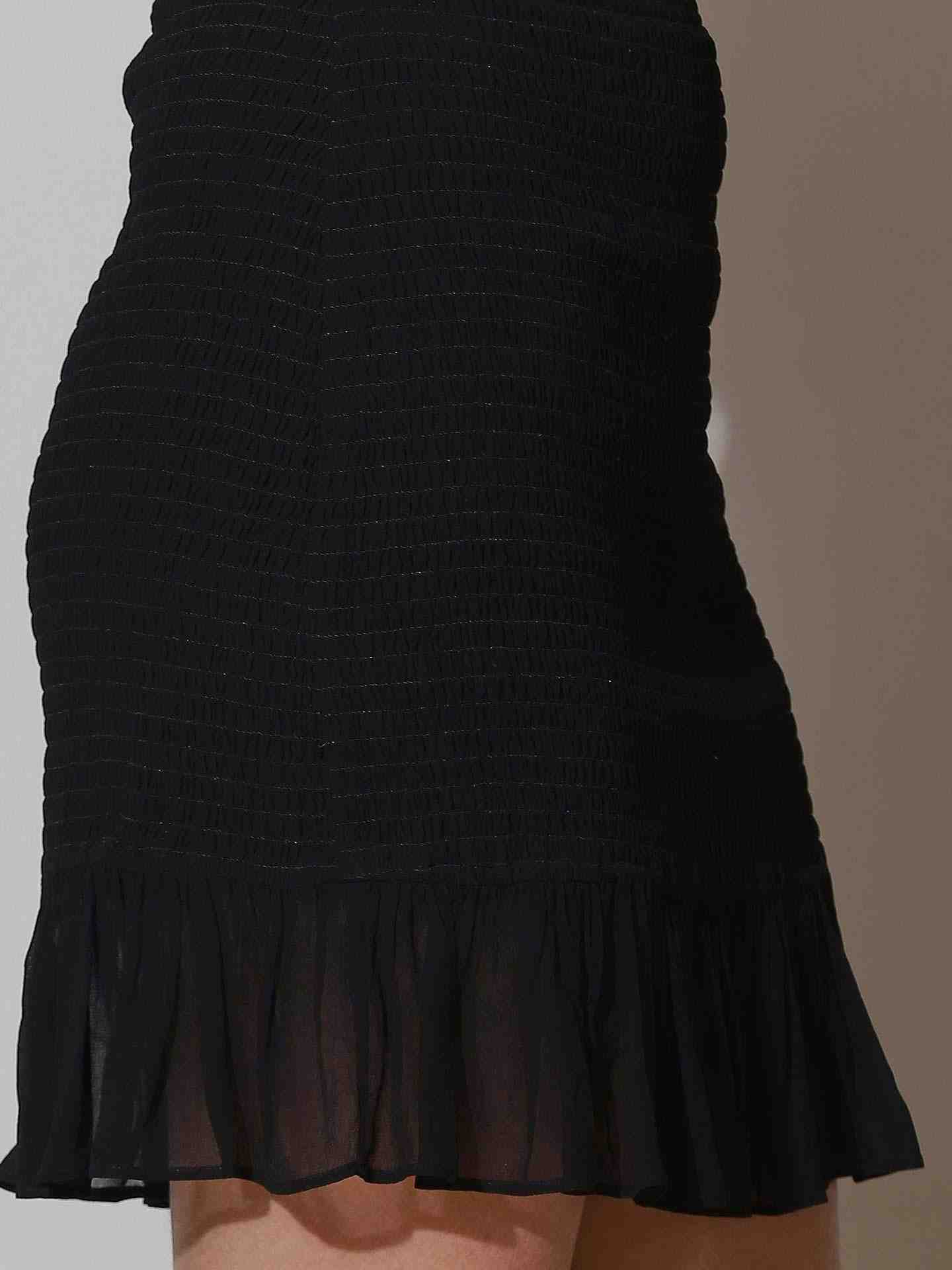 Black Fashion Flair Wrap Skirt