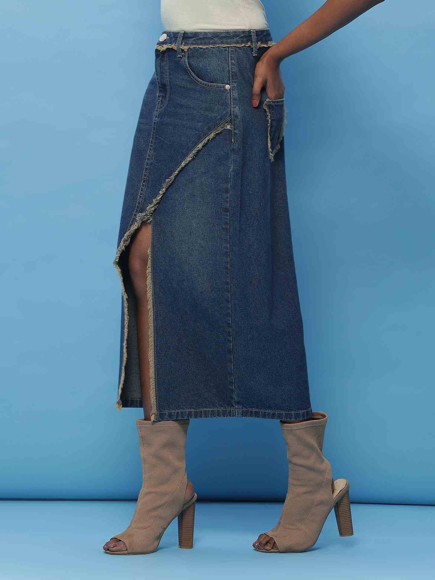 Blue Denim Drift Skirt