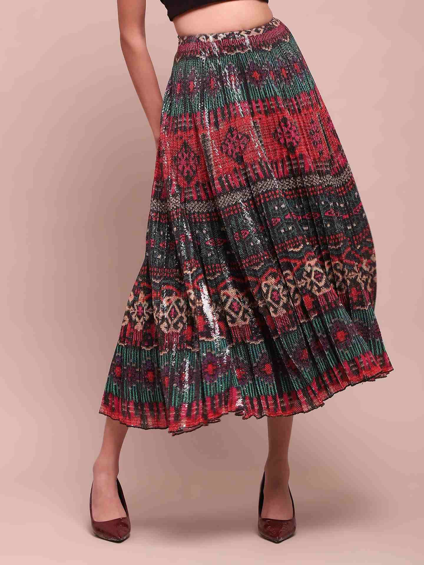 Red Multi Sansa Skirt