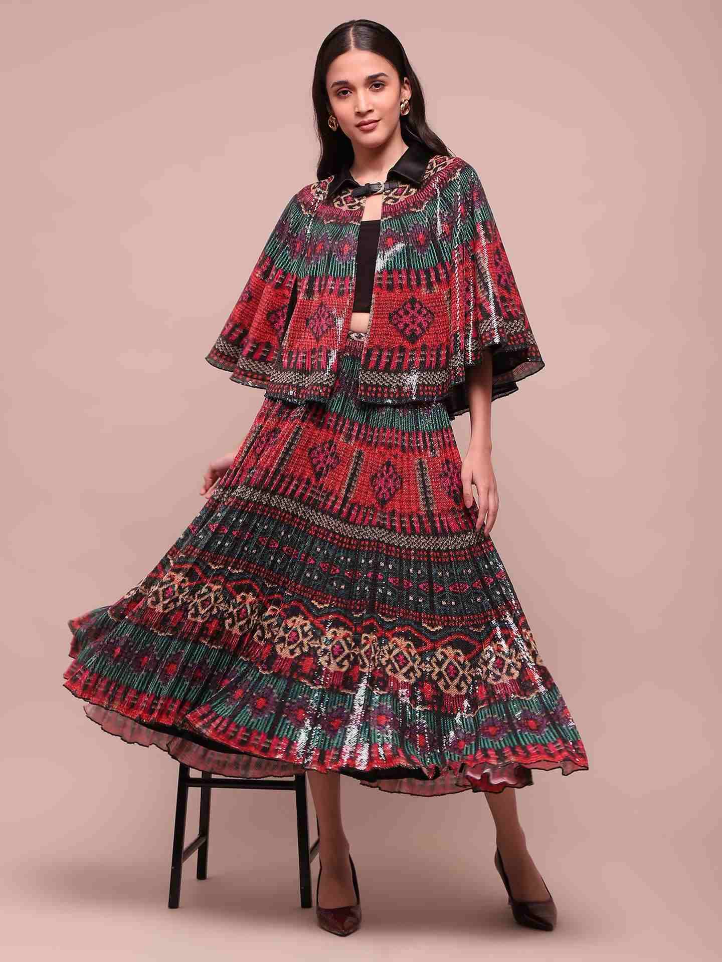 Red Multi Sansa Skirt