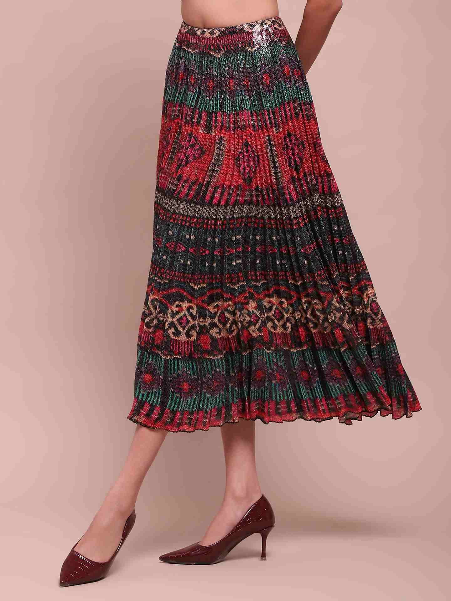 Red Multi Sansa Skirt