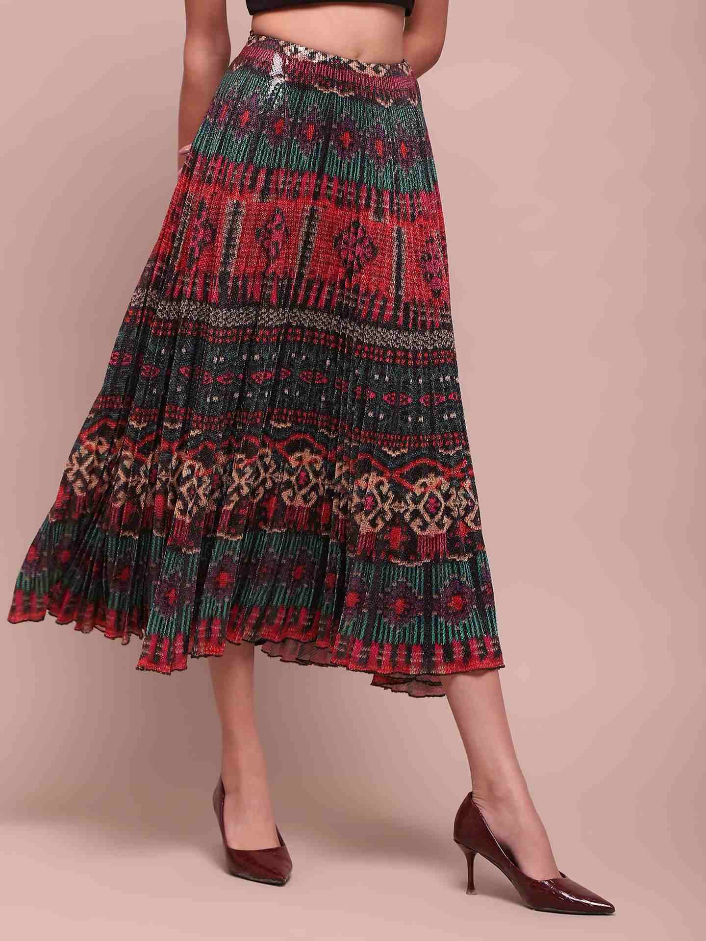 Red Multi Sansa Skirt