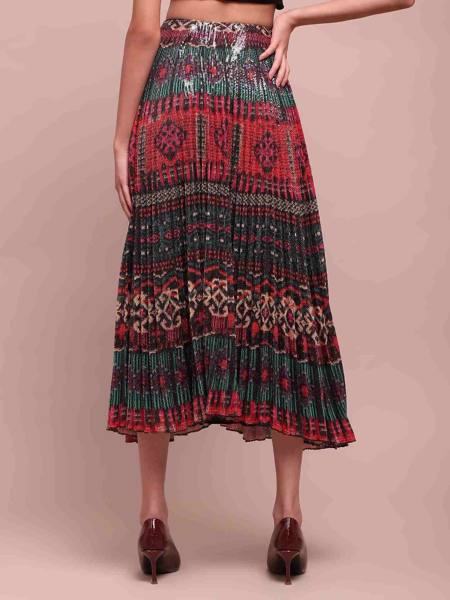 Red Multi Sansa Skirt