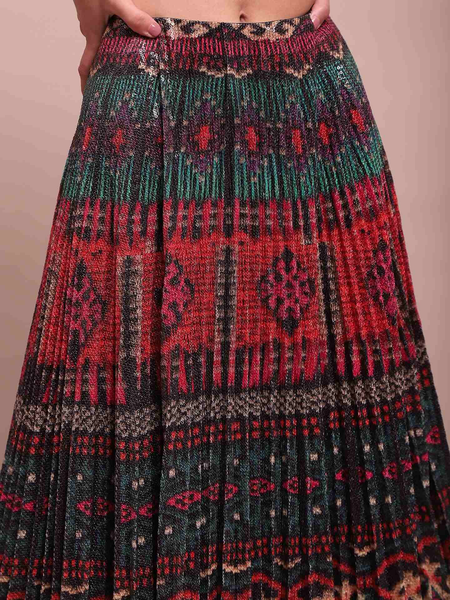 Red Multi Sansa Skirt