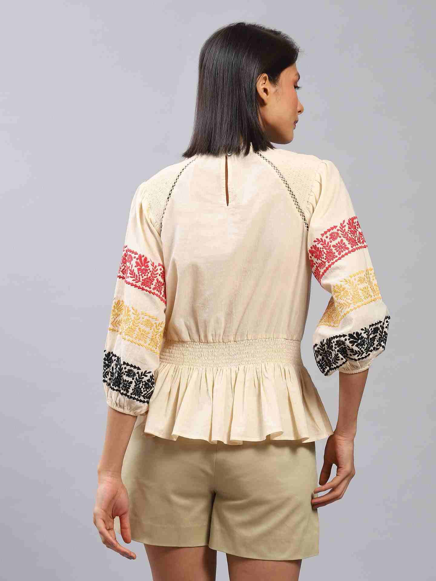 Ecru Alister Embroidery Top