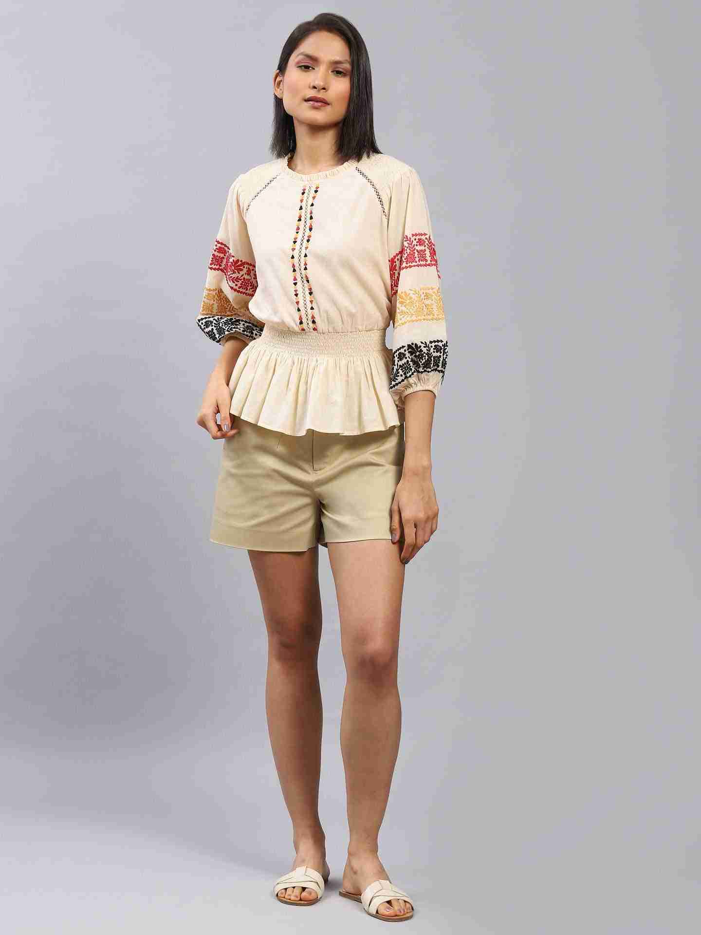 Ecru Alister Embroidery Top