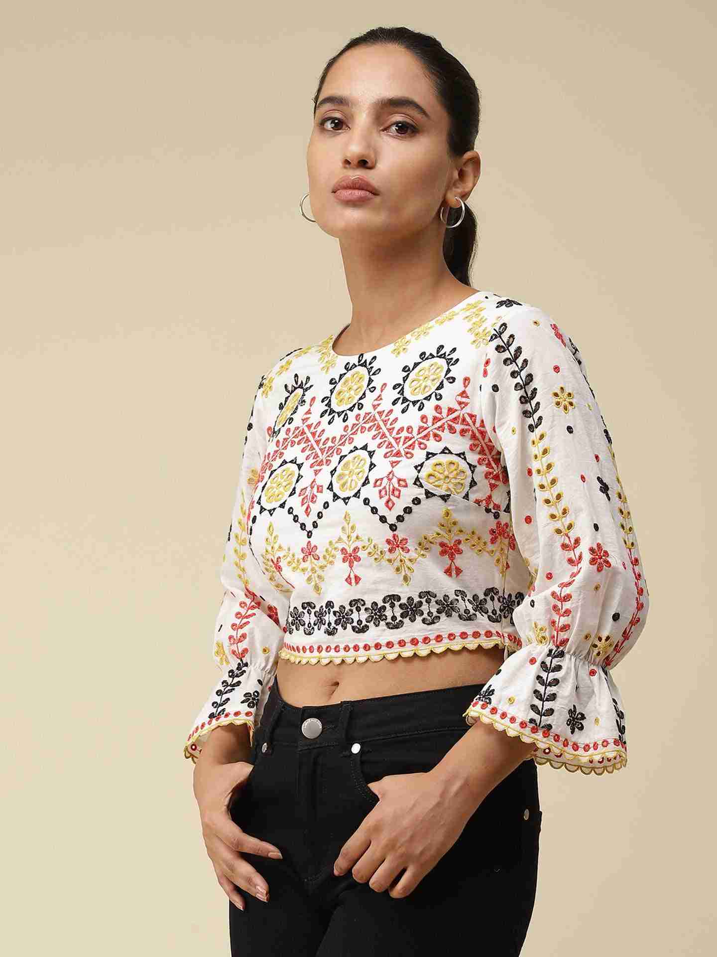White Colette Crop Top