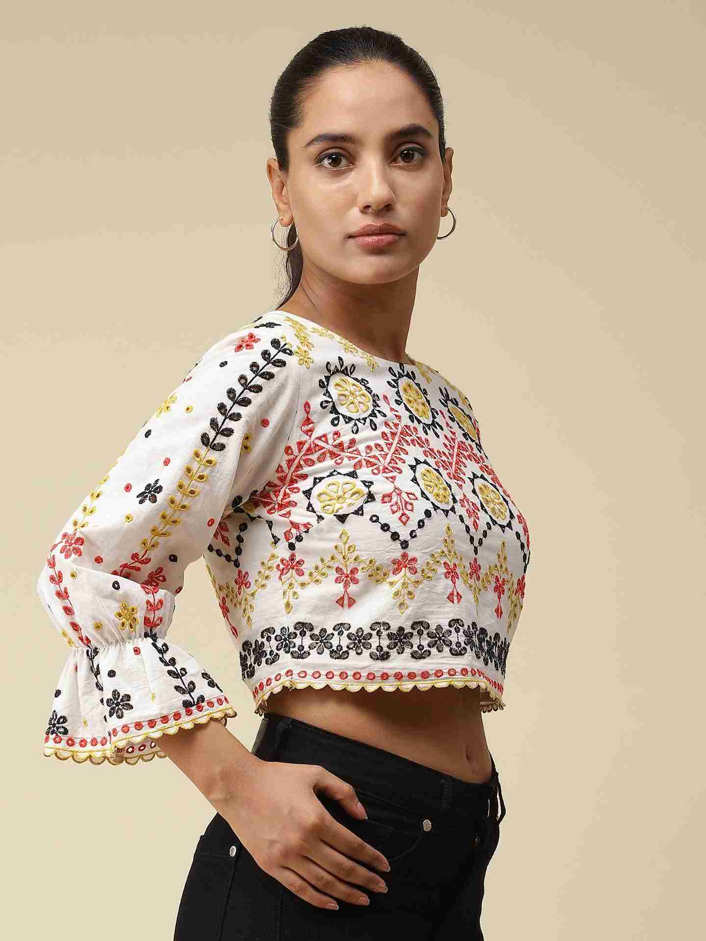 White Colette Crop Top