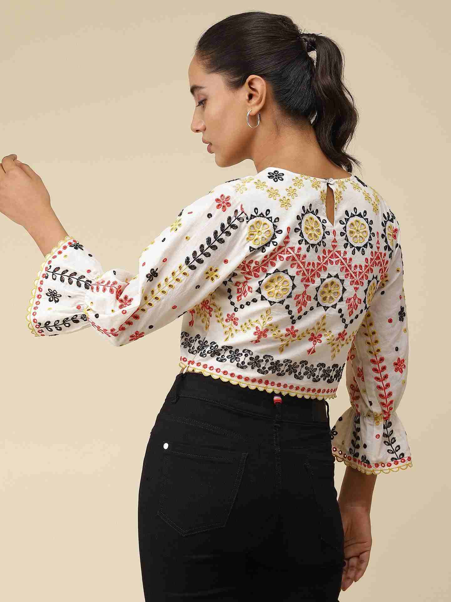 White Colette Crop Top