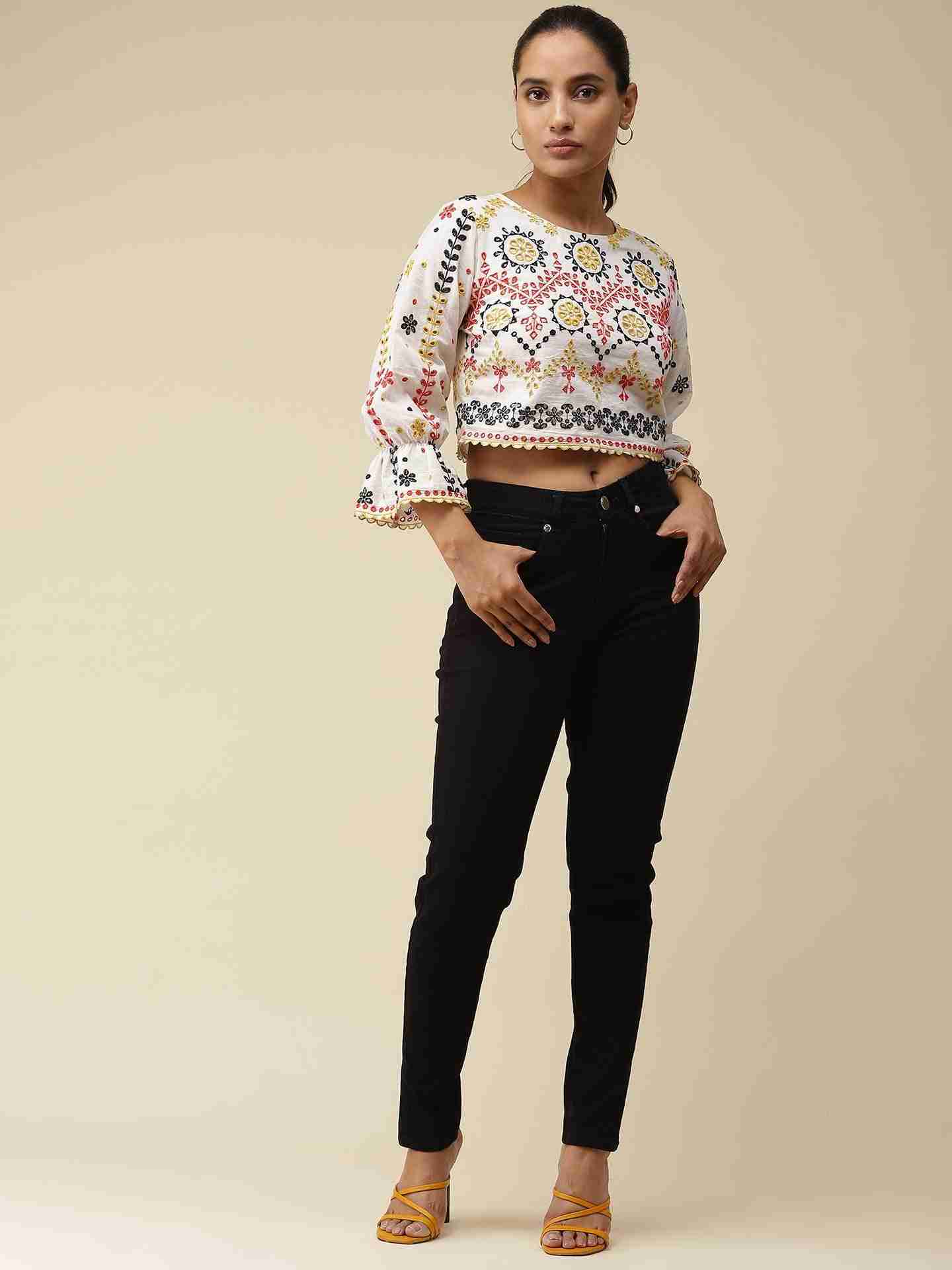 White Colette Crop Top