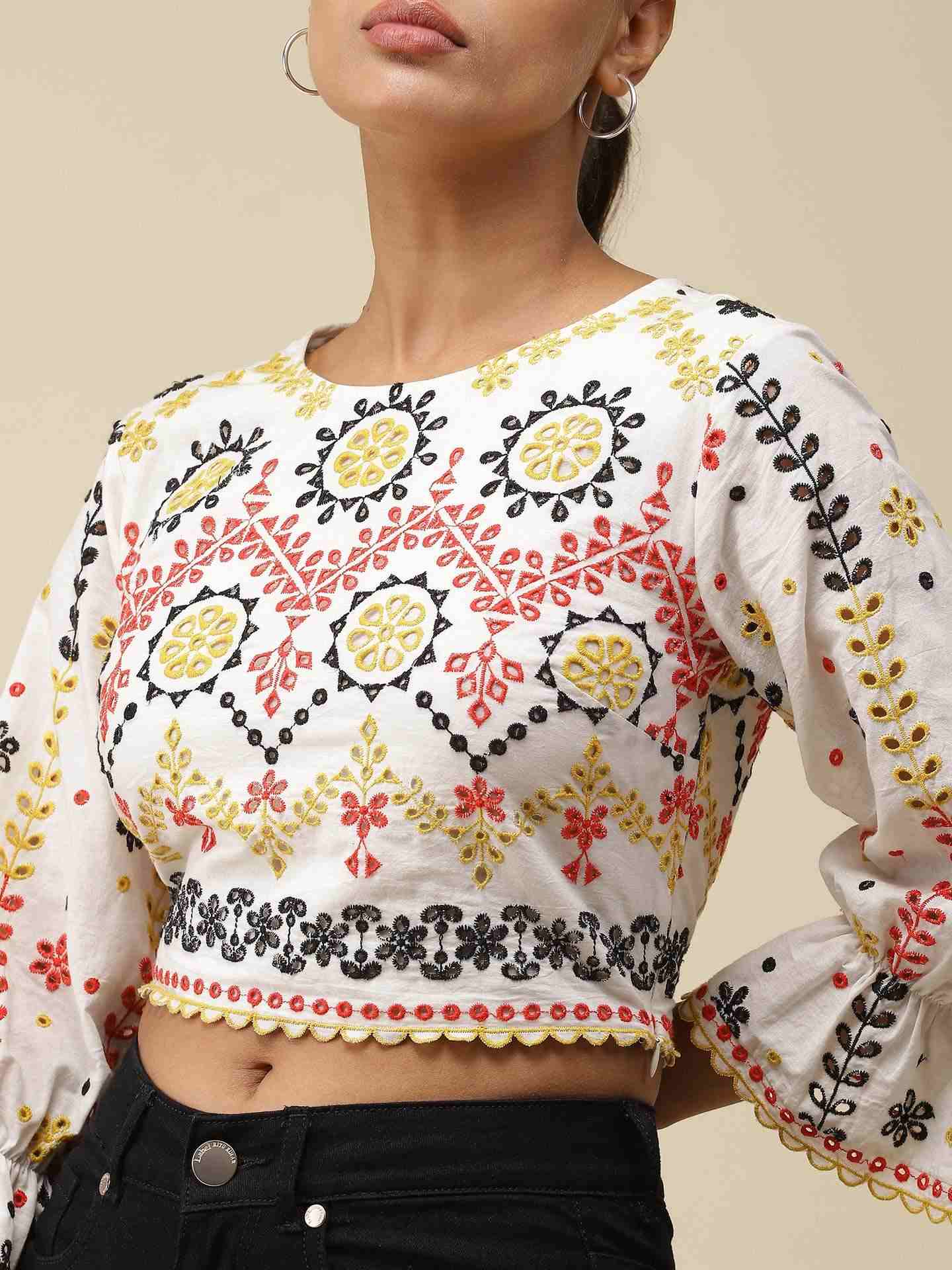 White Colette Crop Top