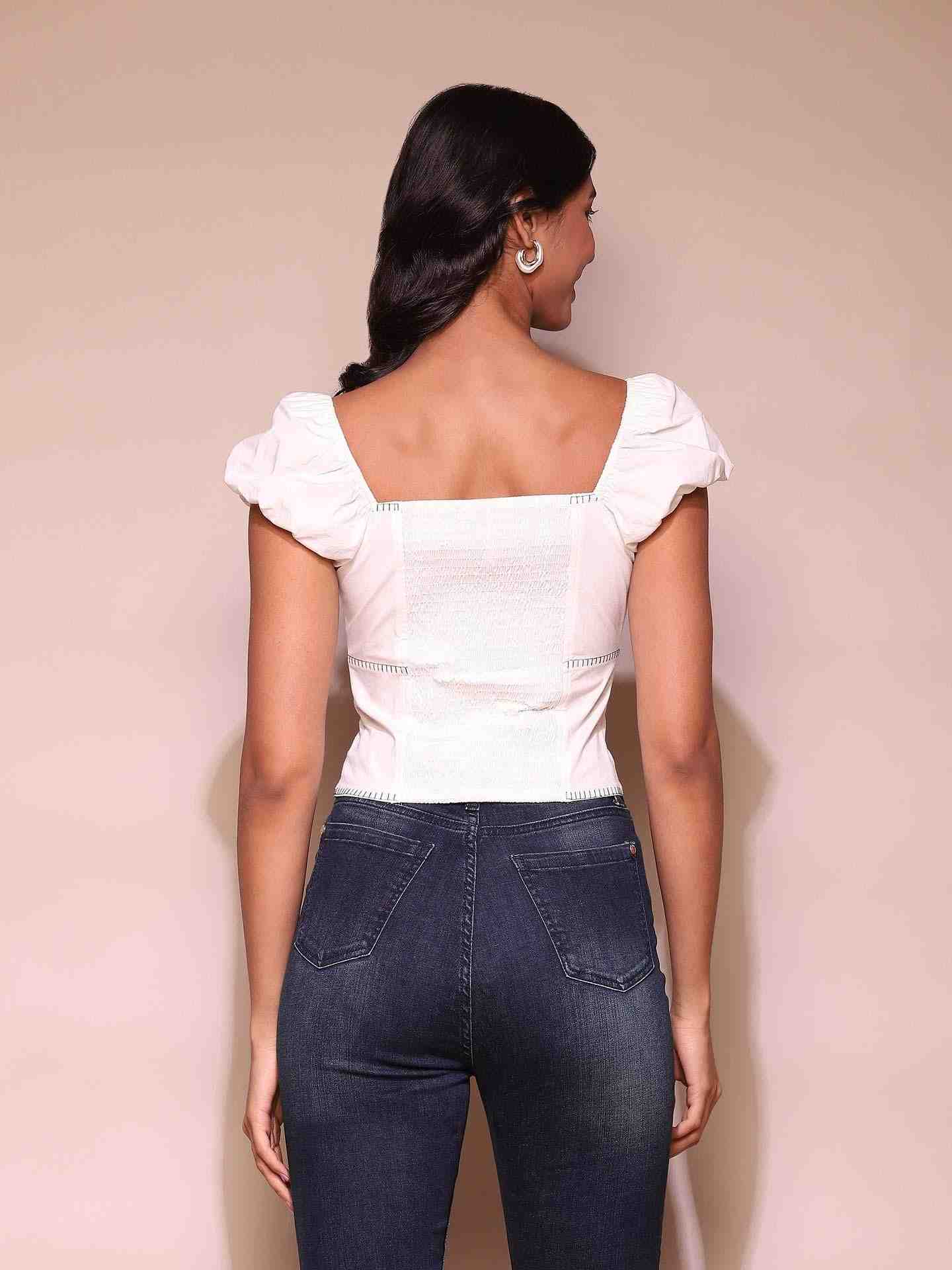 Ecru Taiwo Crop Top