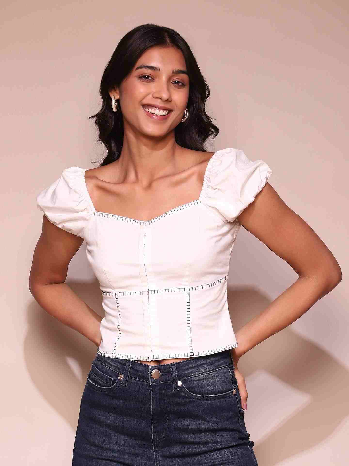Ecru Taiwo Crop Top