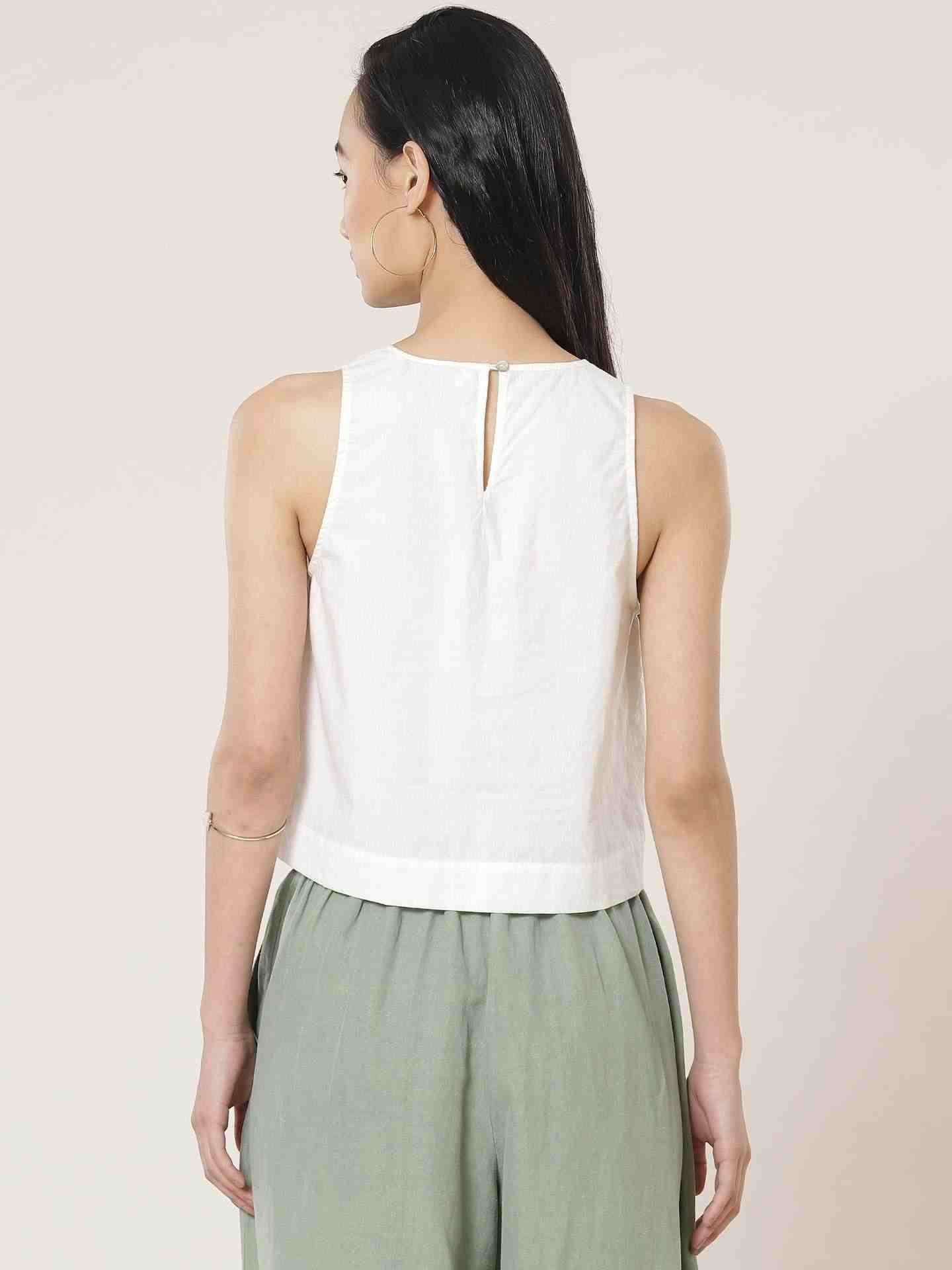 Off White Fashion Flair Crop Top