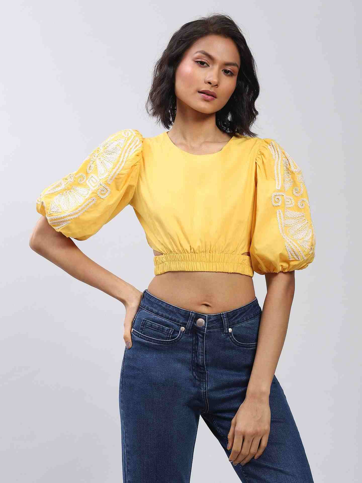 Yellow Vanessa Crop Top