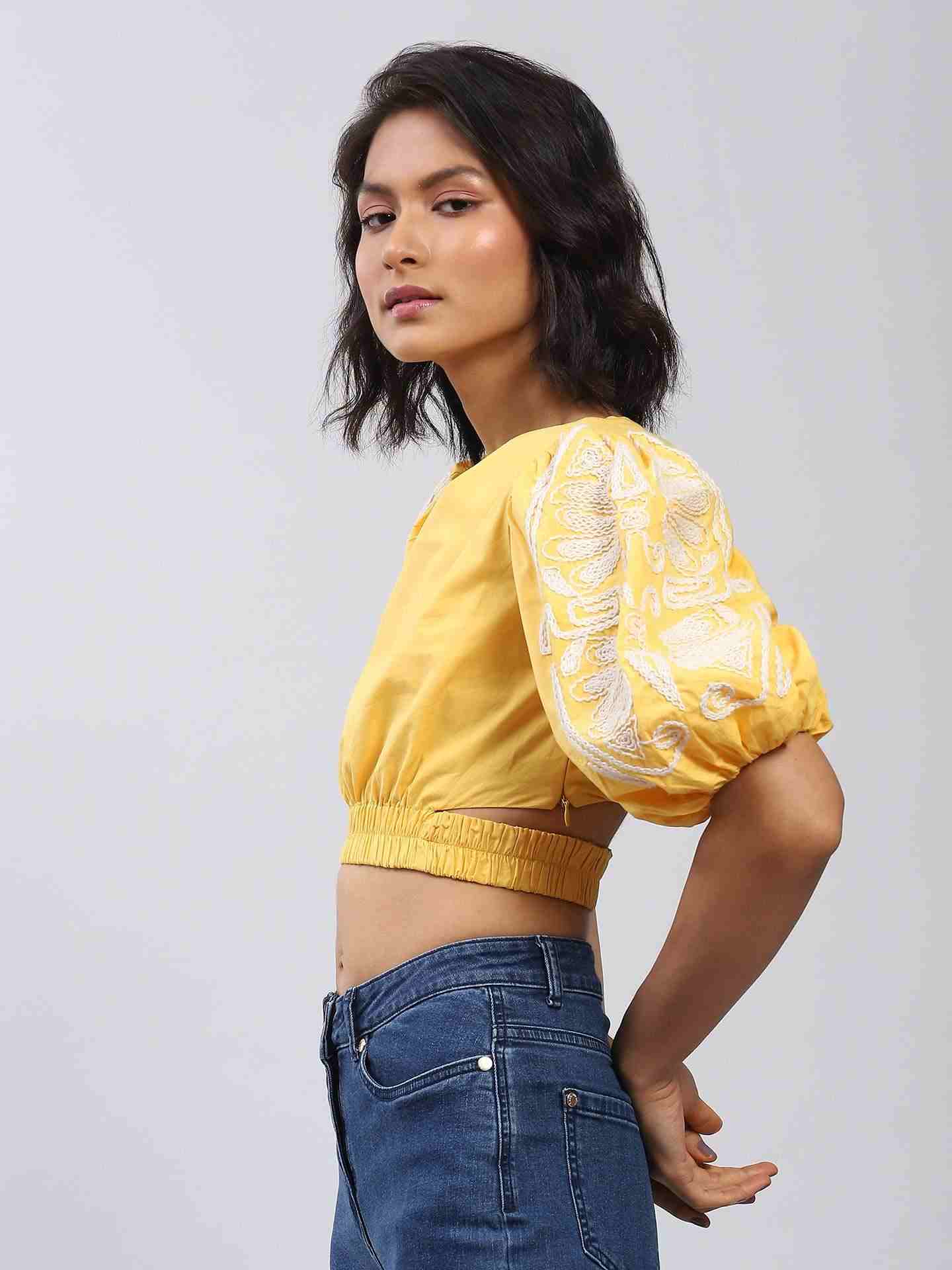 Yellow Vanessa Crop Top