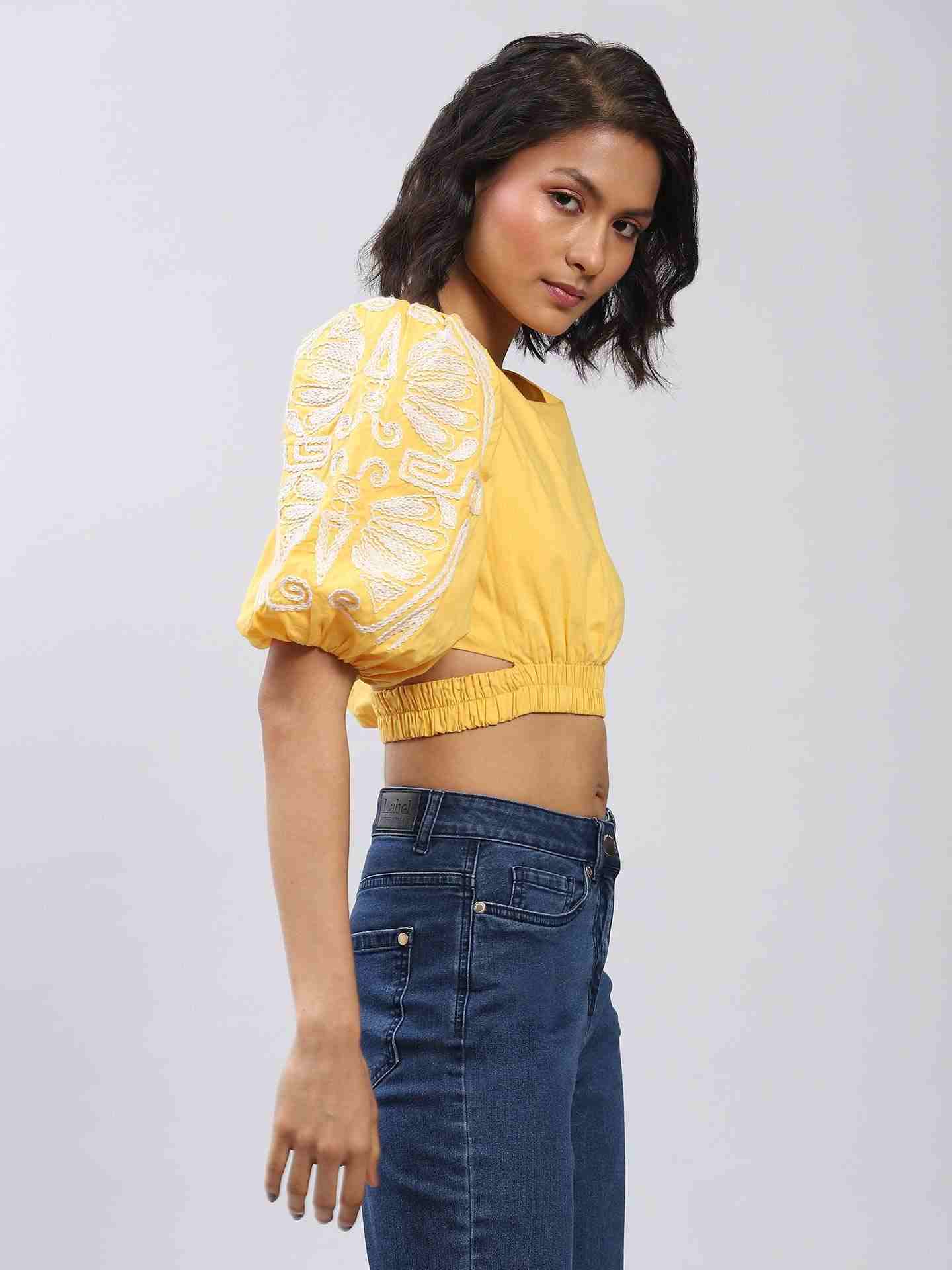 Yellow Vanessa Crop Top
