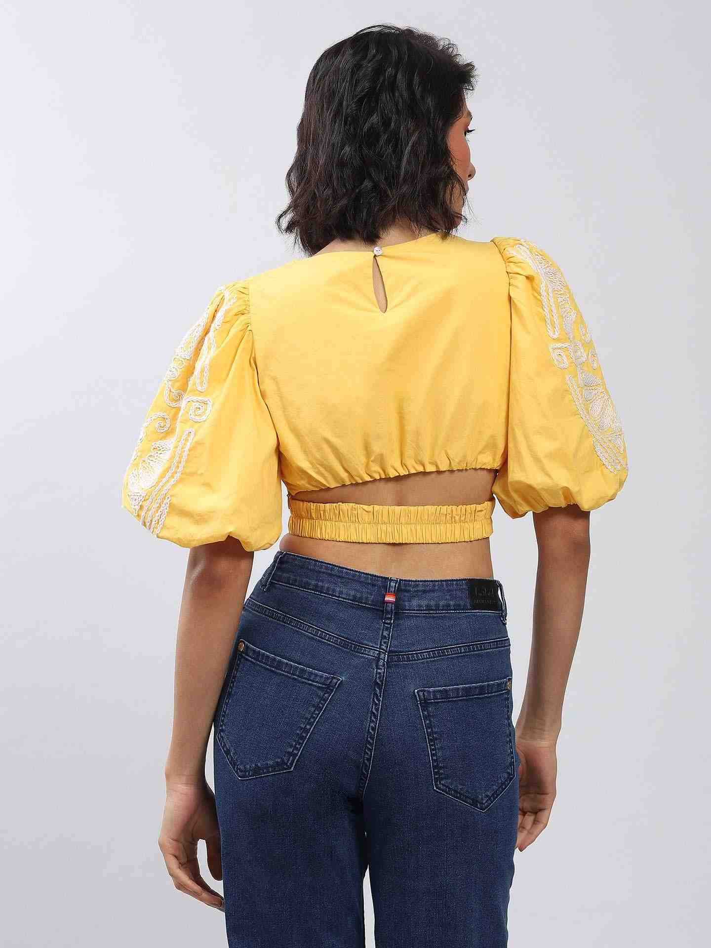 Yellow Vanessa Crop Top