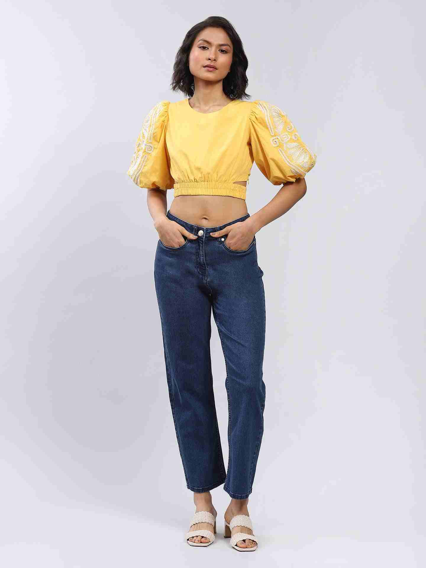 Yellow Vanessa Crop Top
