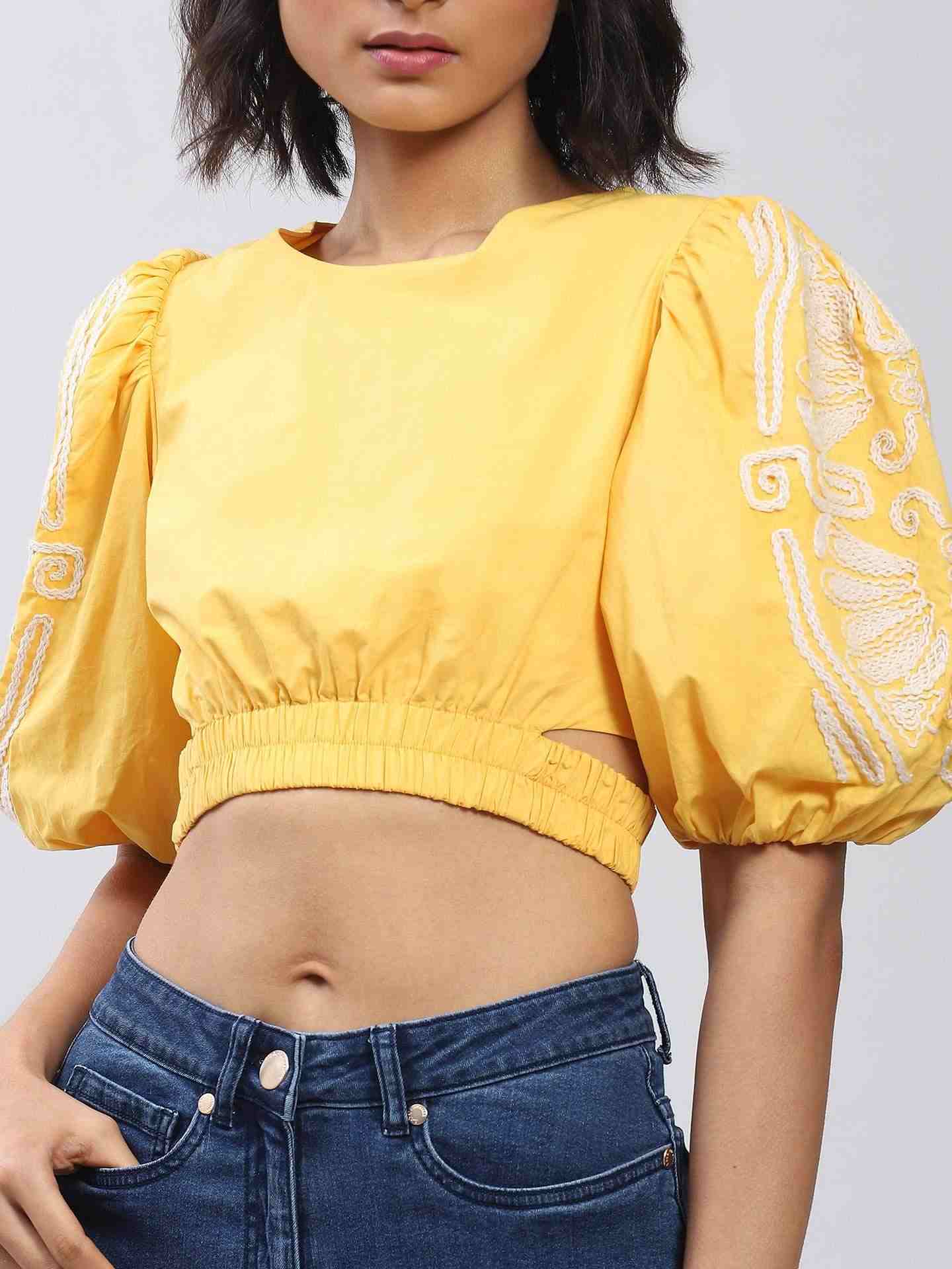 Yellow Vanessa Crop Top